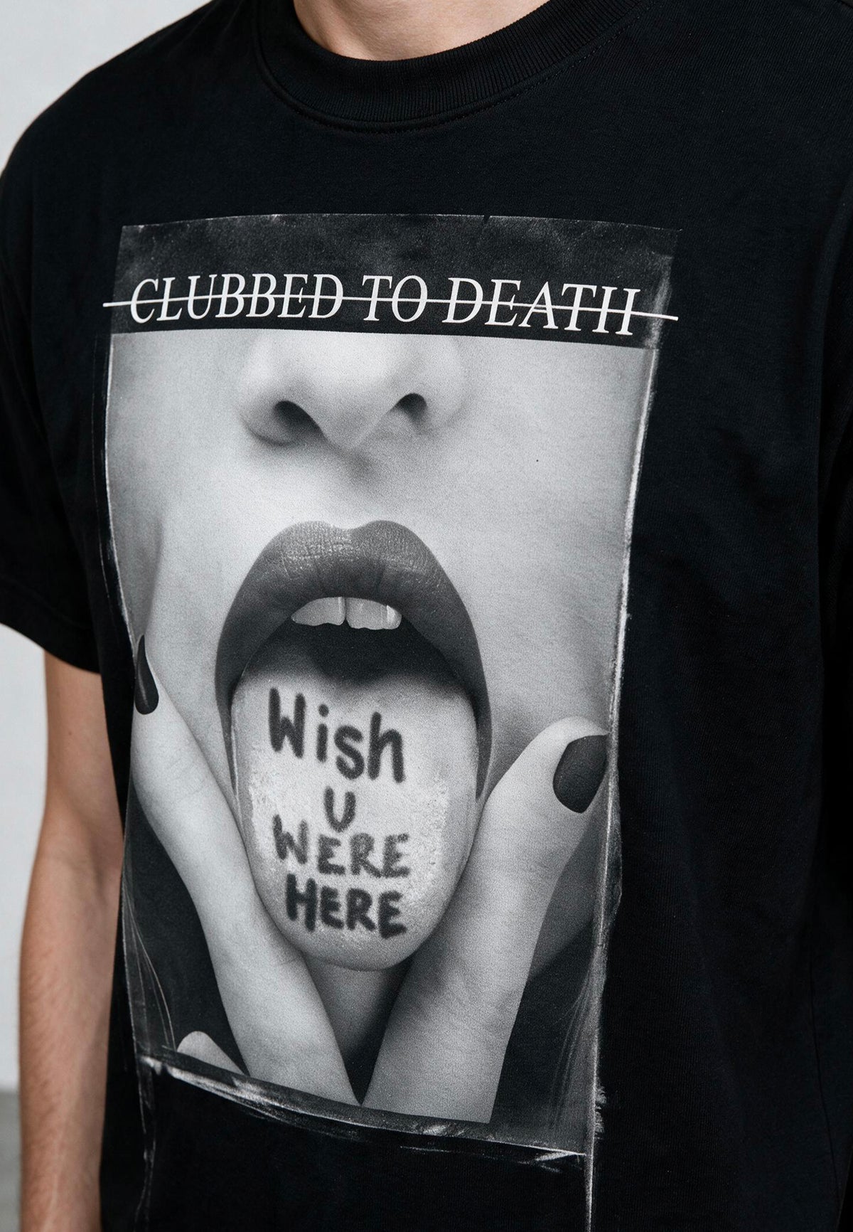 WISH YOU WERE HERE T-SHIRT JET BLACK