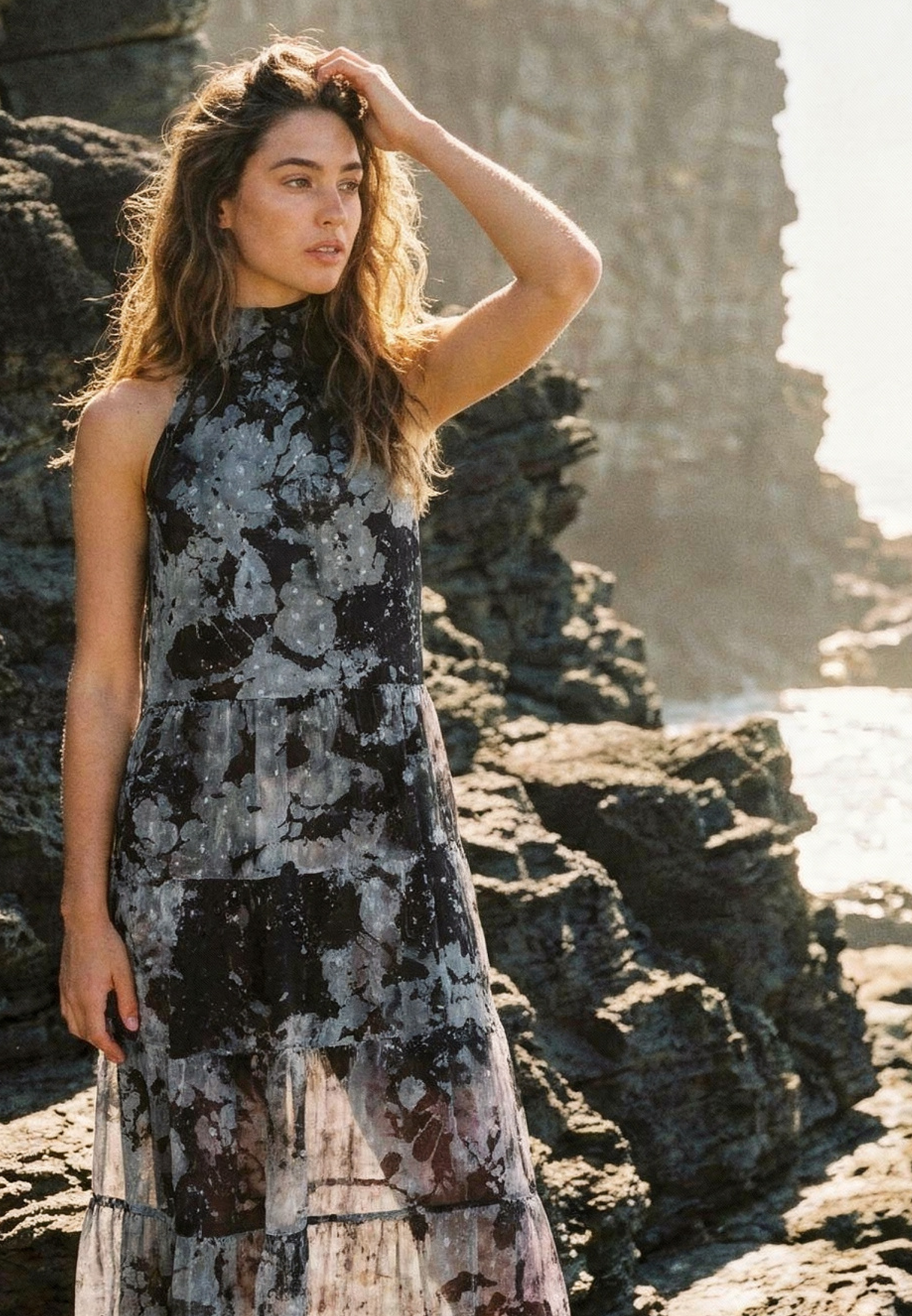 CITRINE MAXI DRESS JET BLACK & WHITE