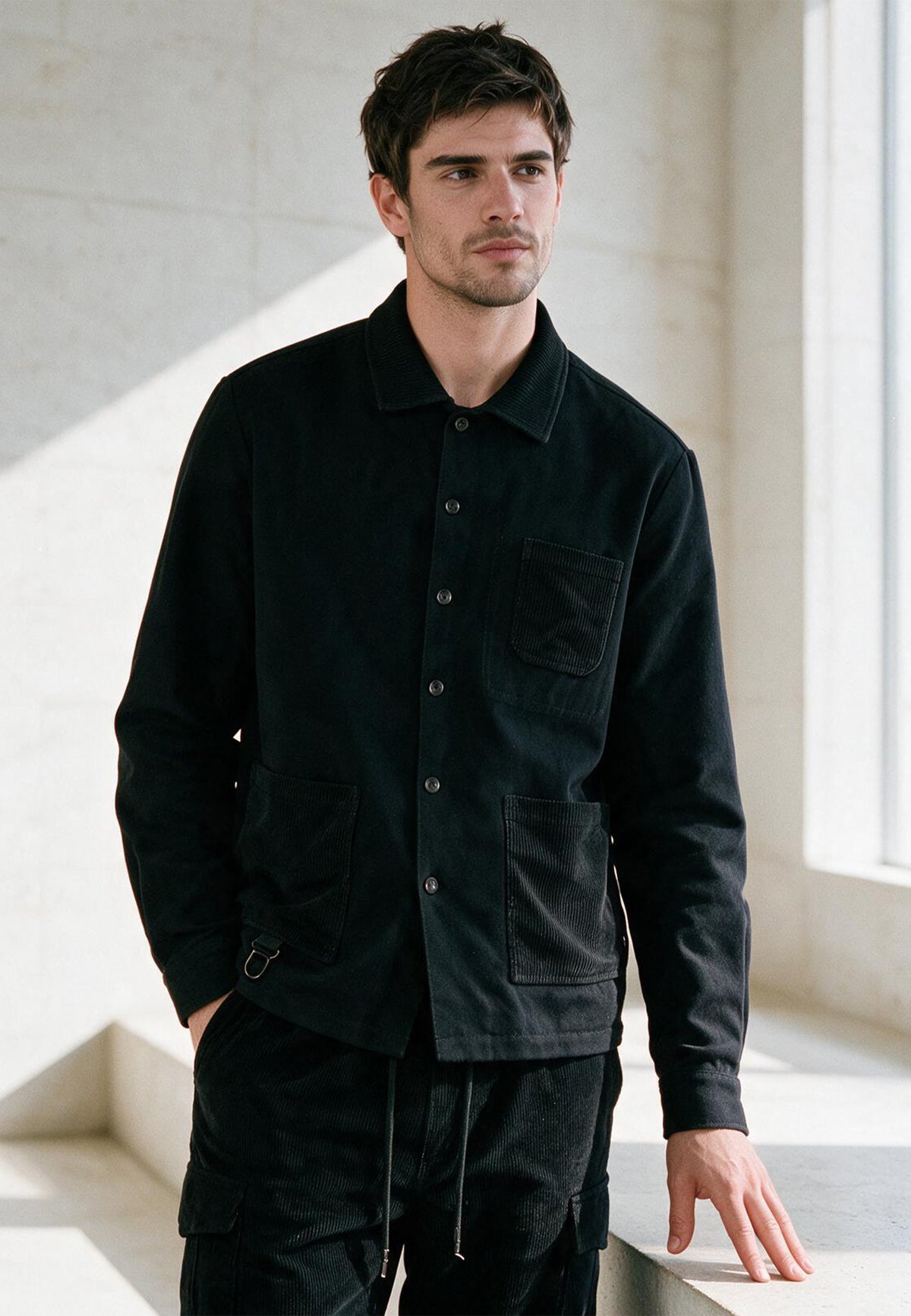CLIP OVER SHIRT BLACK