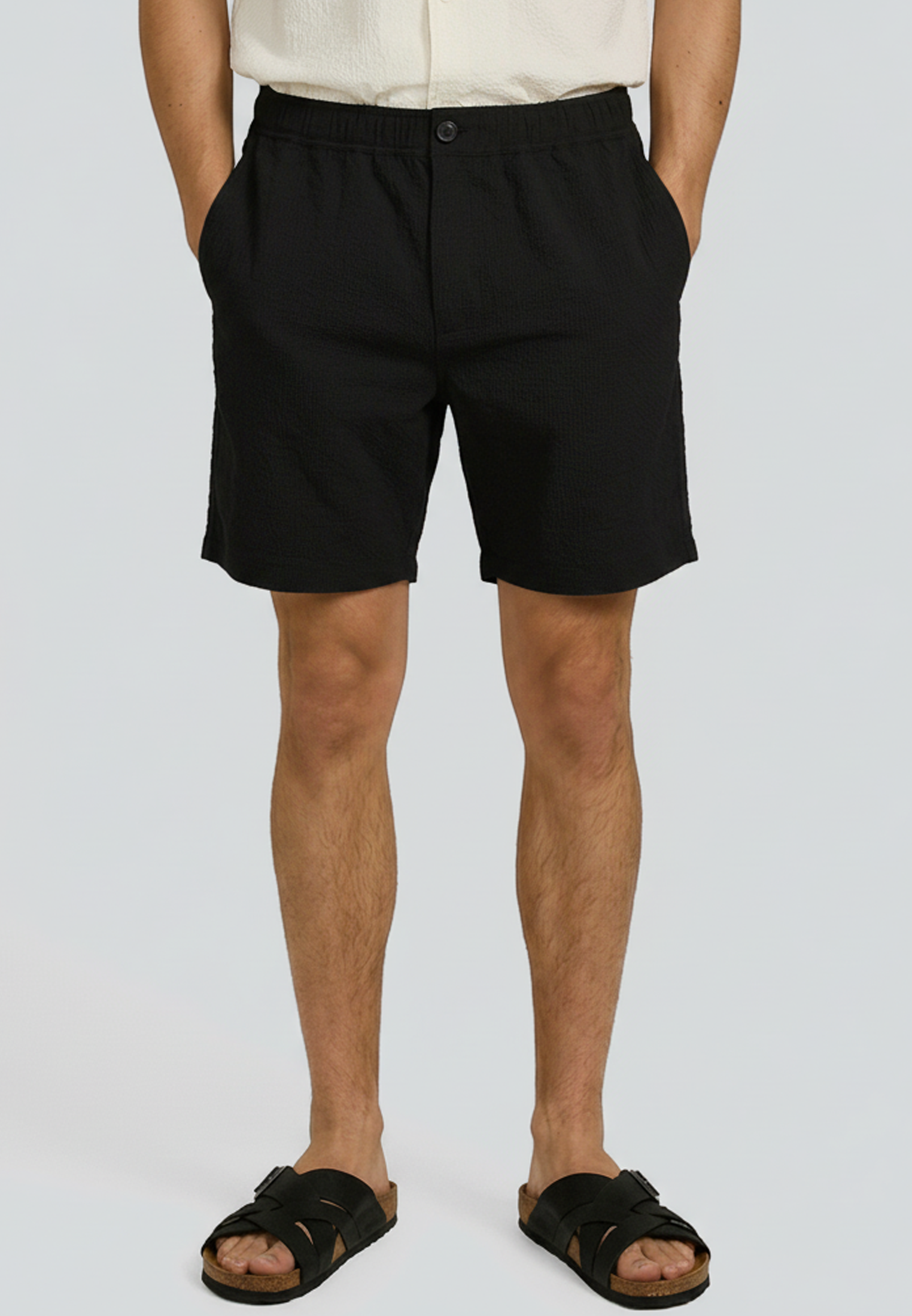 CRINKLE CHINO SHORTS BLACK