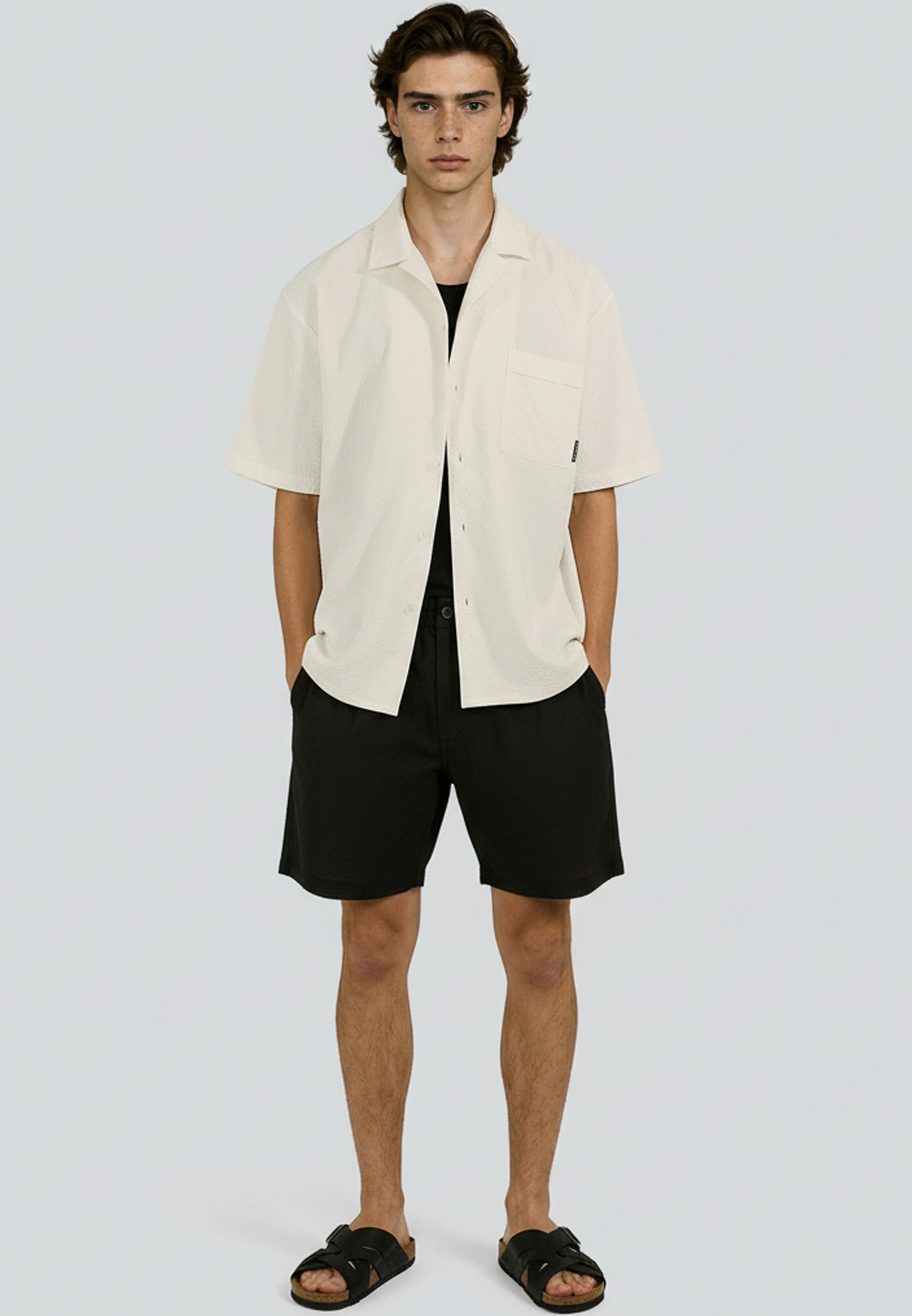 CRINKLE CHINO SHORTS BLACK