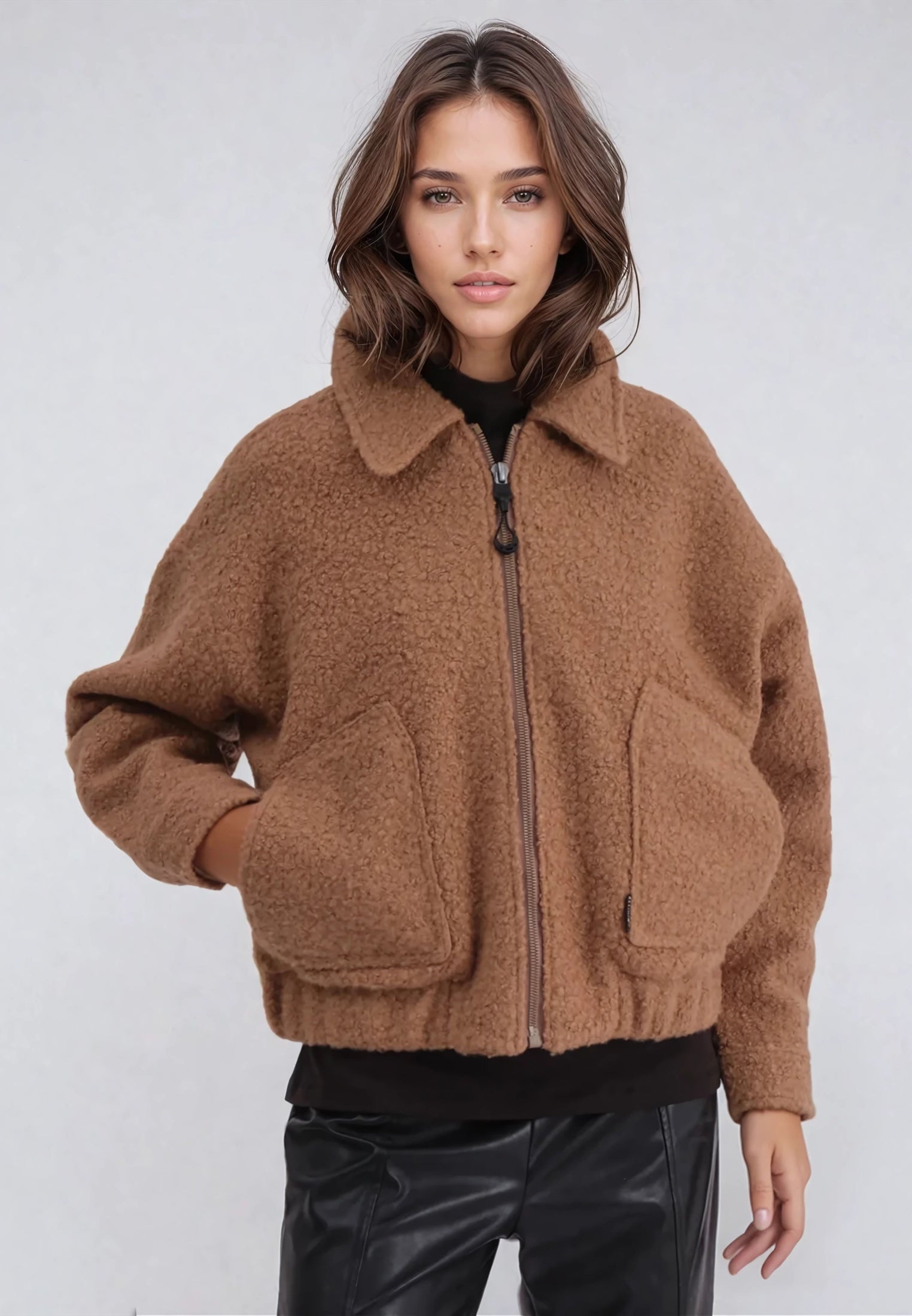 DREAMER WOOL MIX BOMBER JACKET CAMEL