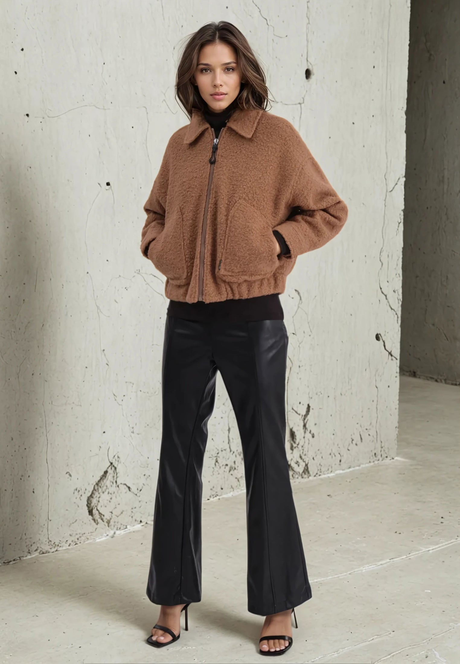 DREAMER WOOL MIX BOMBER JACKET CAMEL