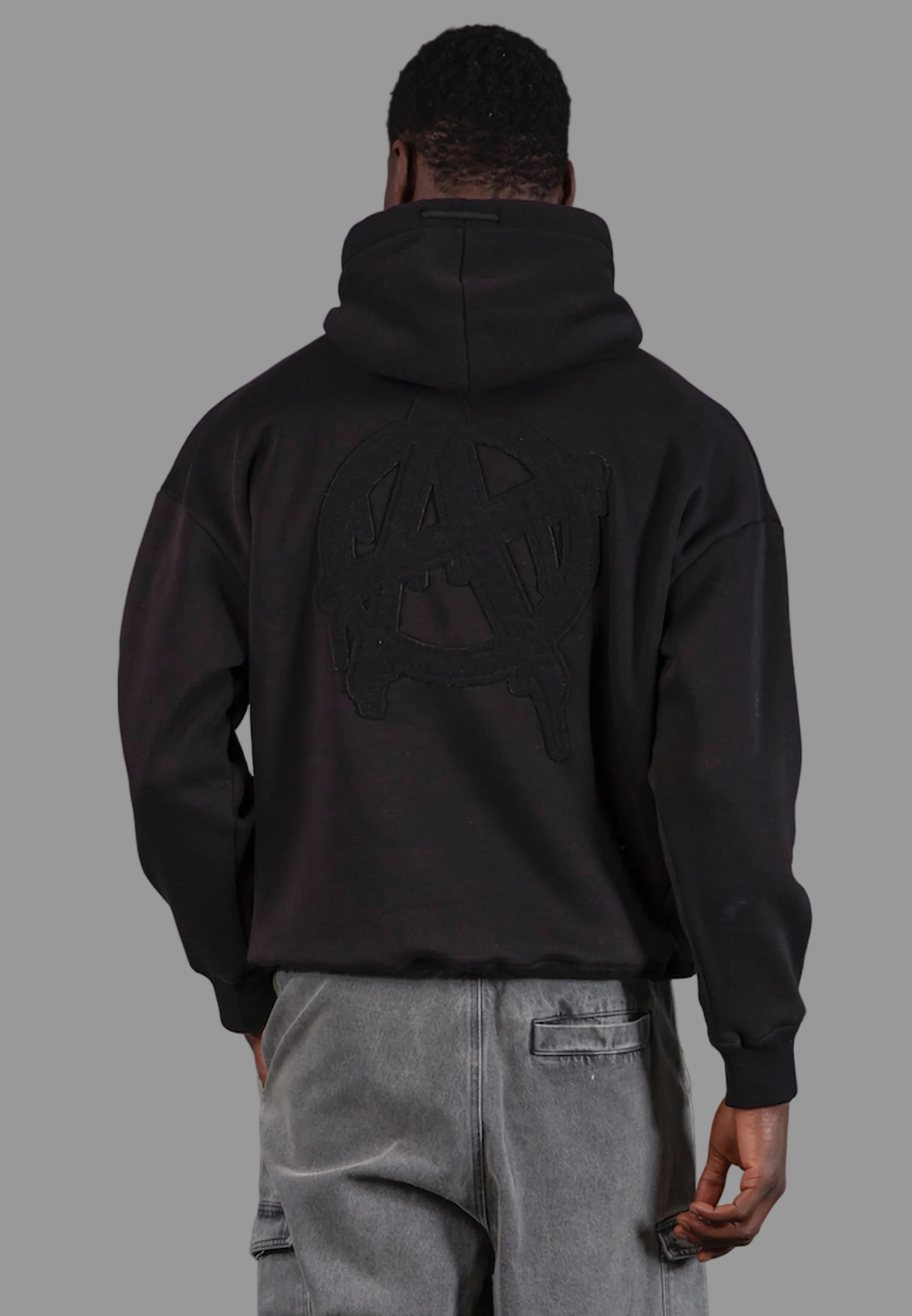 ANARCHY APPLIQUE HOODIE BLACK