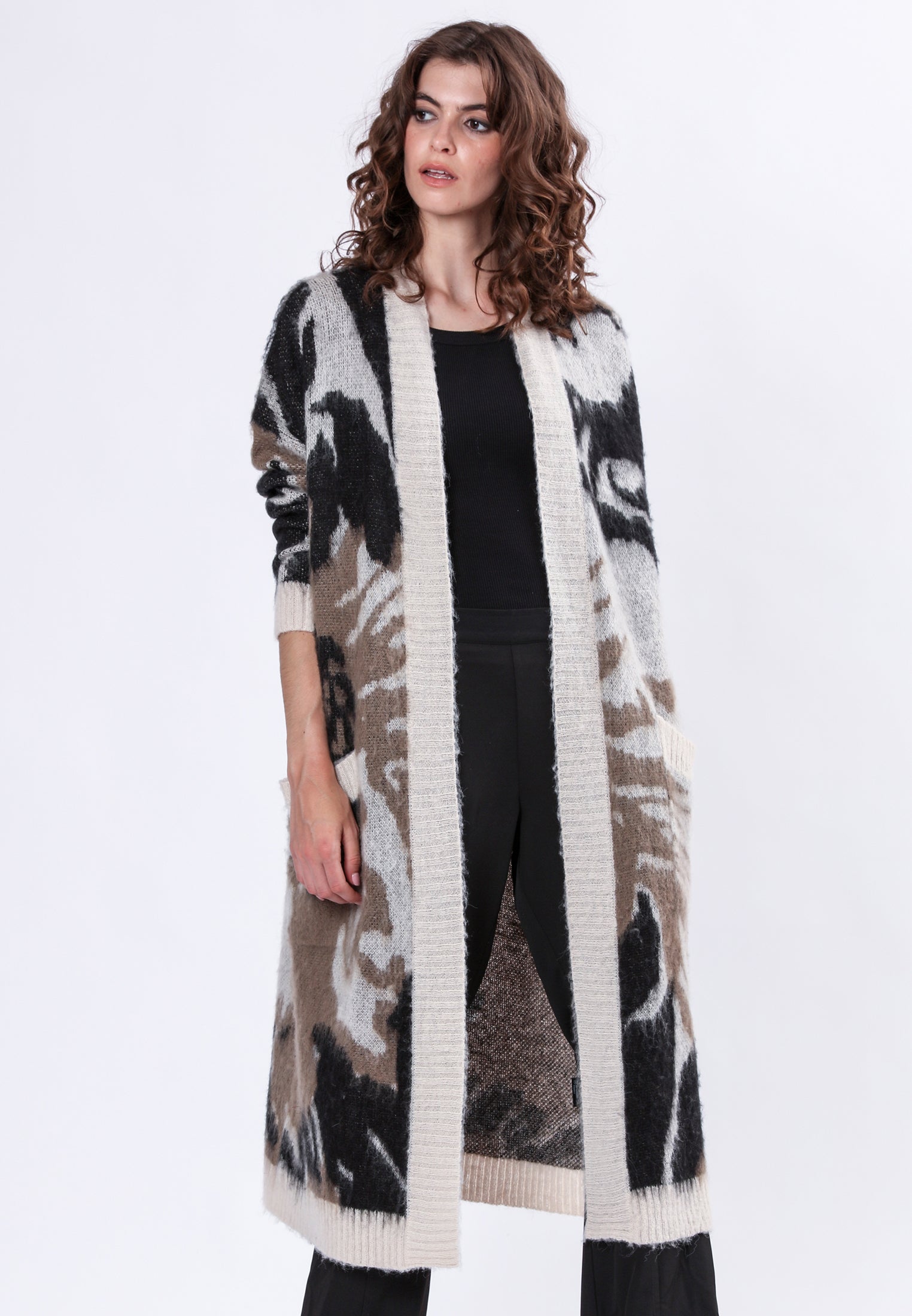 ECCENTRIC CARDIGAN STONE TAUPE - Main Image