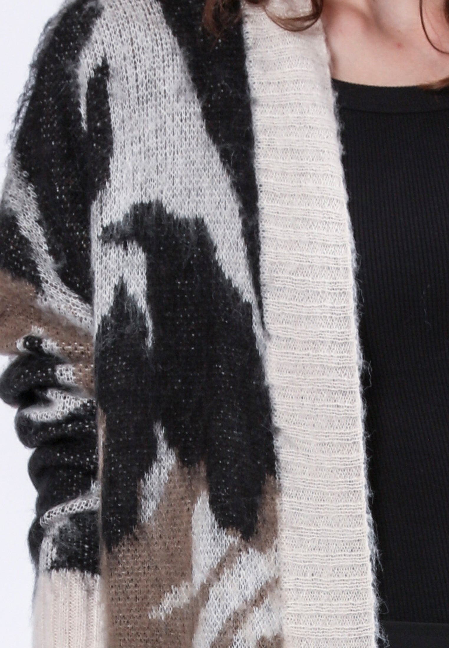 ECCENTRIC COAT-CARDIGAN STONE & TAUPE