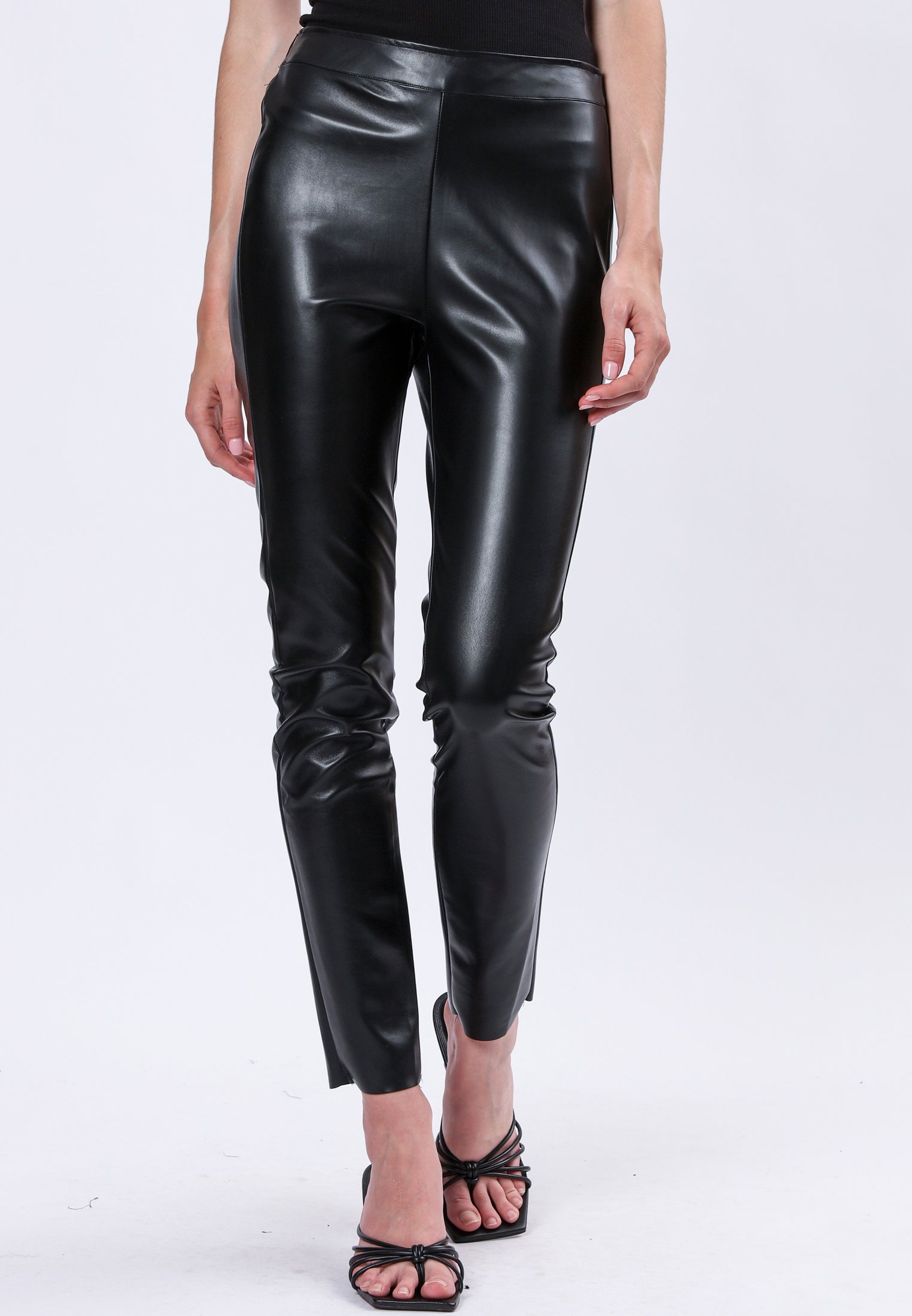 FINAL BLACK LEATHER LOOK LEGGINGS - Main Image
