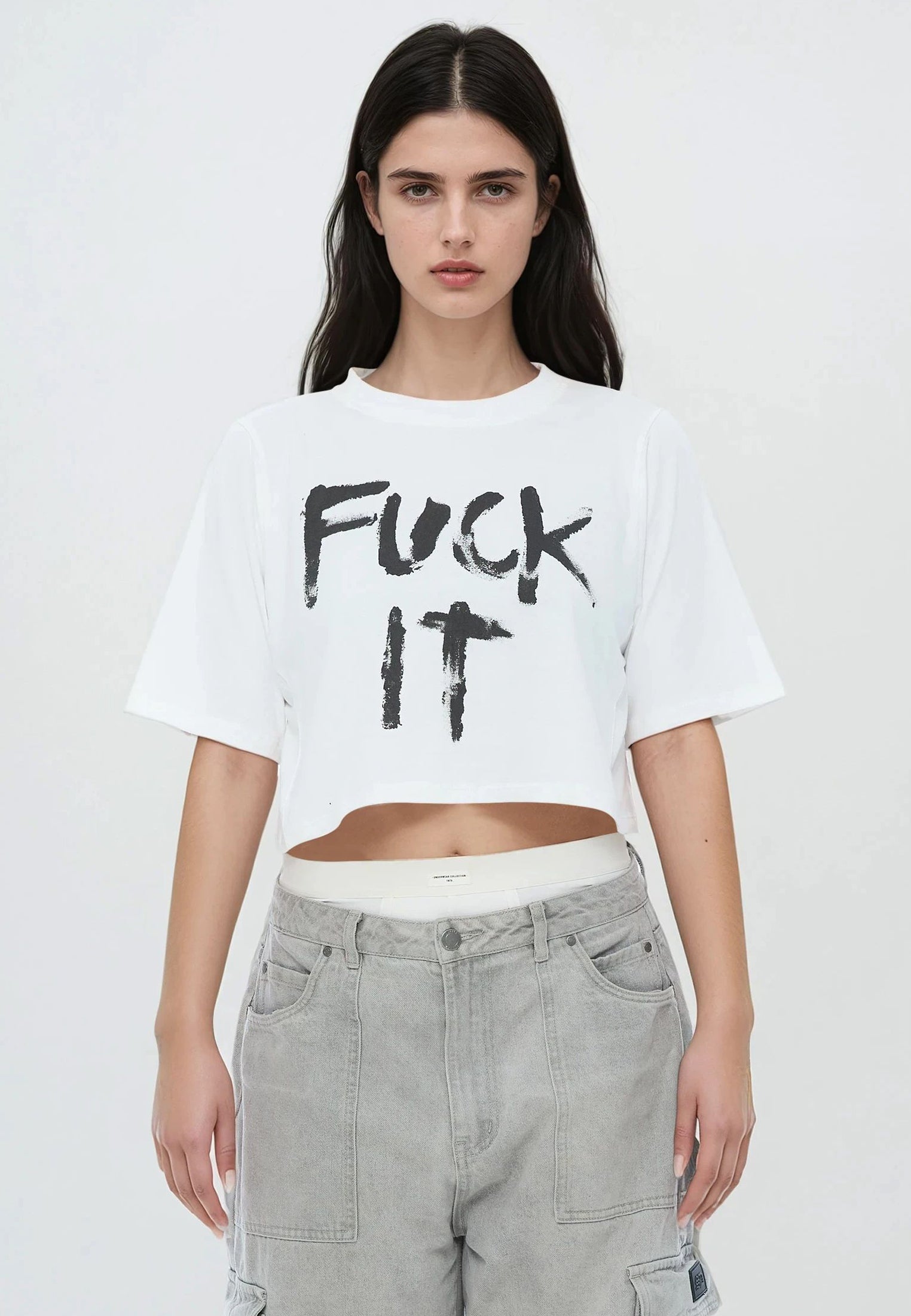 FUCK IT CROP TOP WHITE