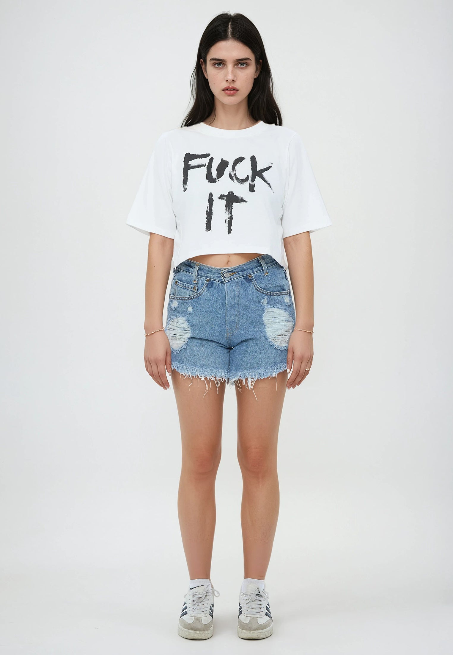 FUCK IT CROP TOP WHITE