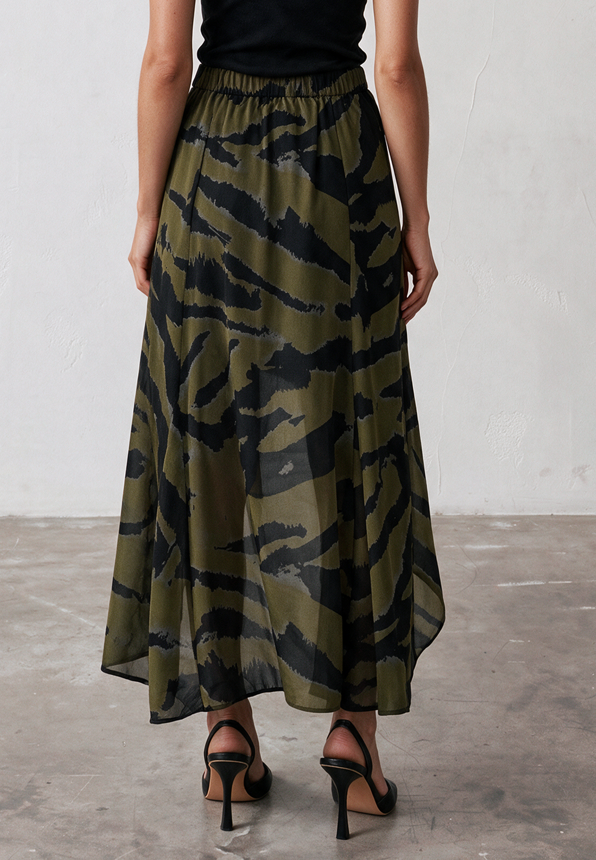 GALLANT ASYMETRIC HIGH LOW SKIRT ZEBRA