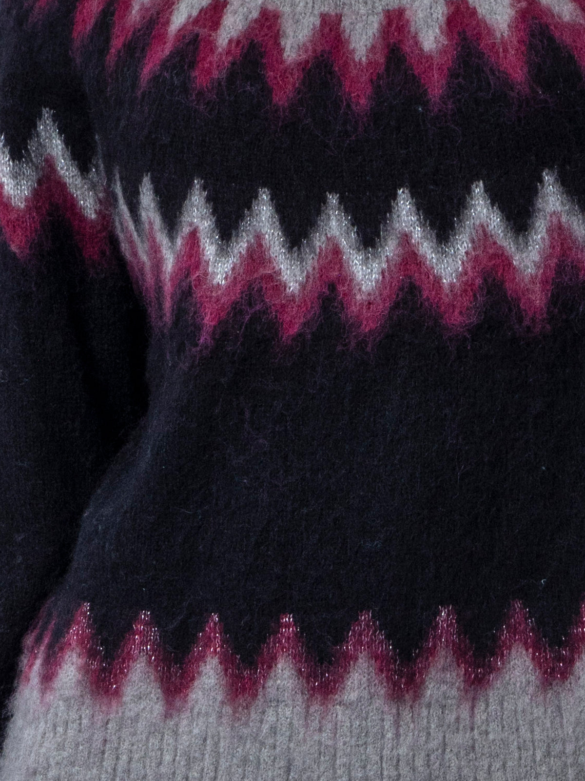 ANNE FAIR ISLE JUMPER BLACK & RED