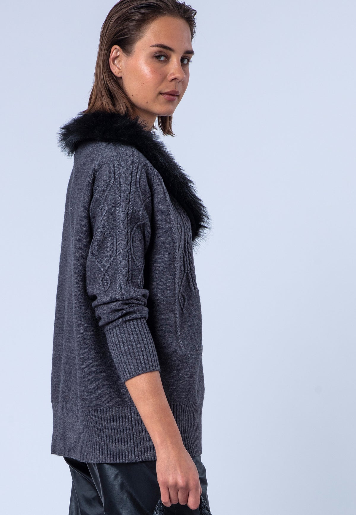 CLEMENCE CARDIGAN CHARCOAL