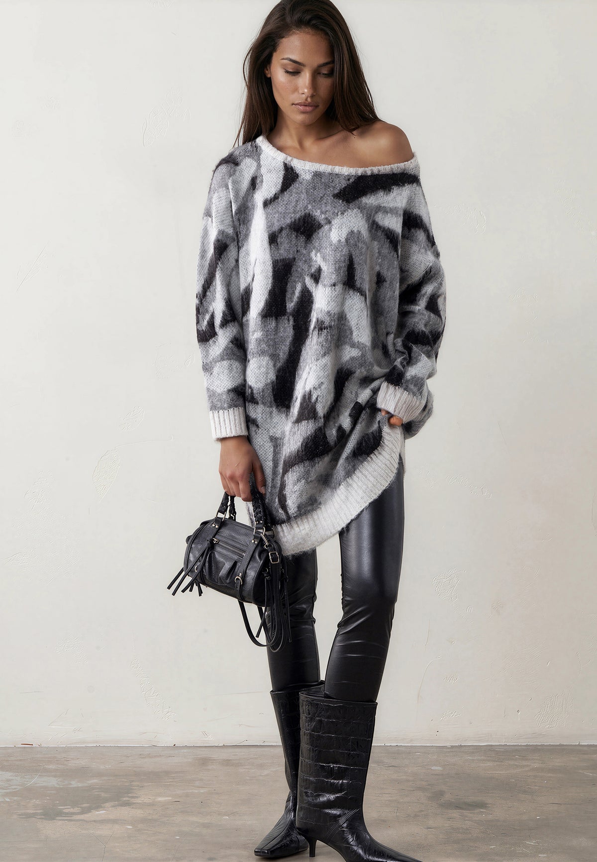 LAYLA DRESS BLACK & GREY