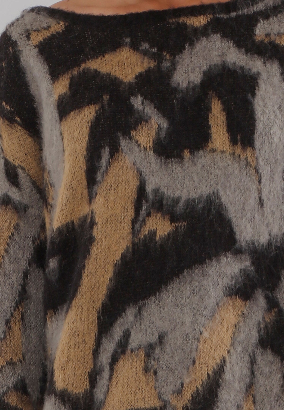 LAYLA DRESS BLACK & GREY & CAMEL