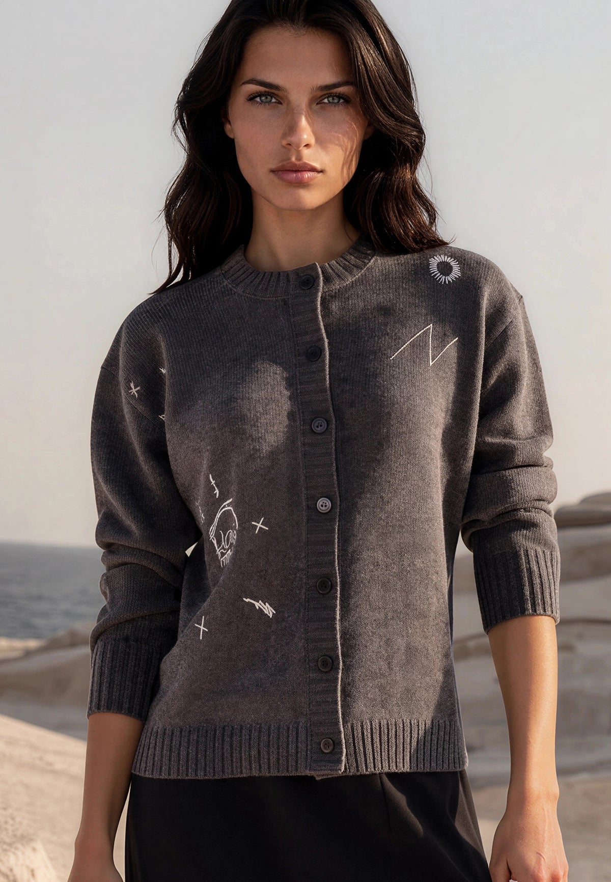 MADDIE CARDIGAN CHARCOAL