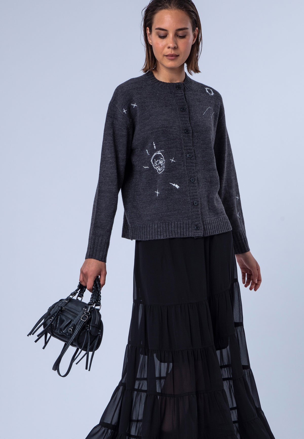 MADDIE CARDIGAN CHARCOAL