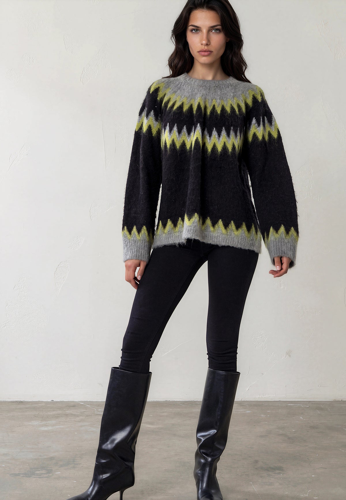 NADIA JUMPER BLACK YELLOW