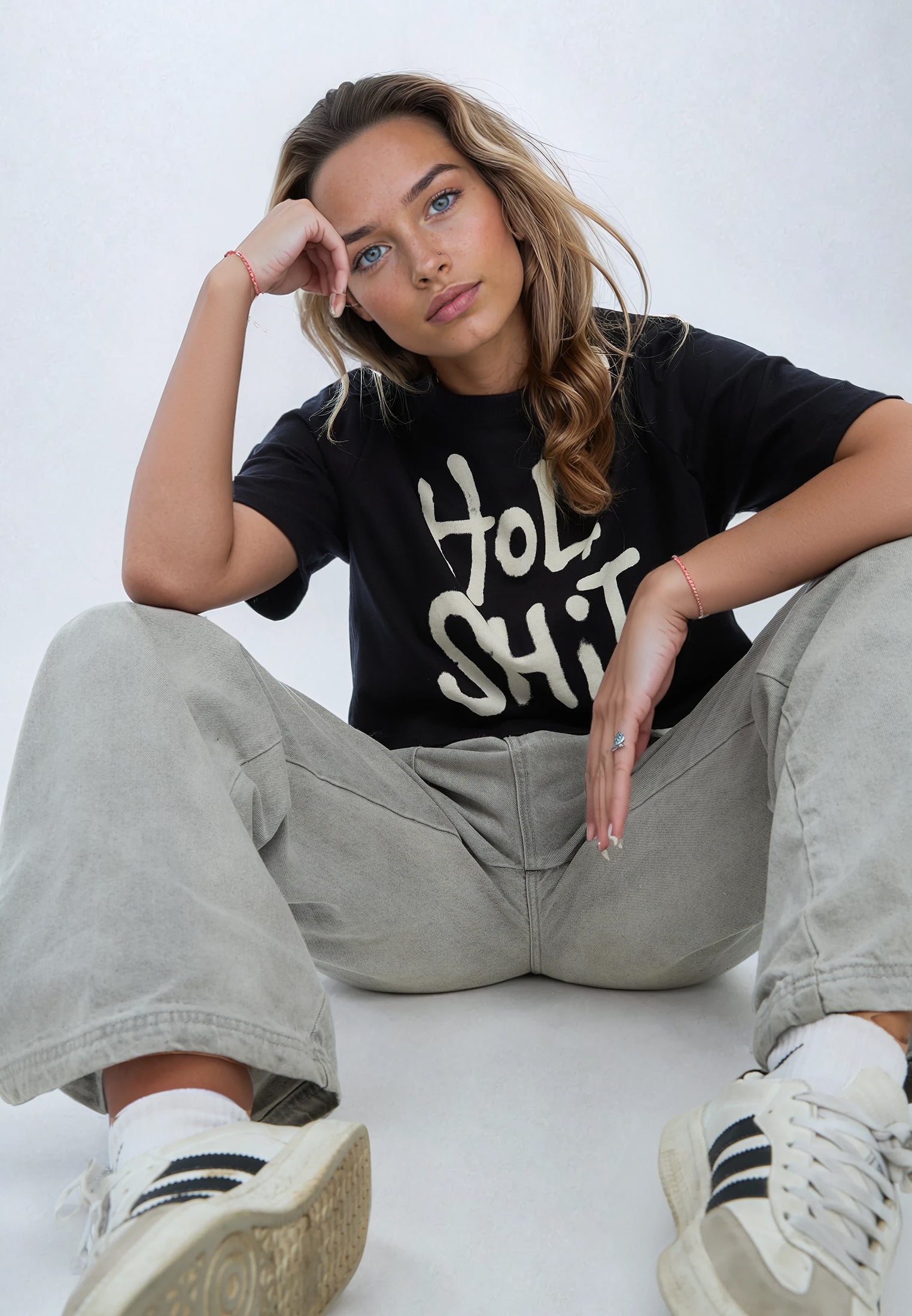 HOLY SHIT CROP TOP BLACK