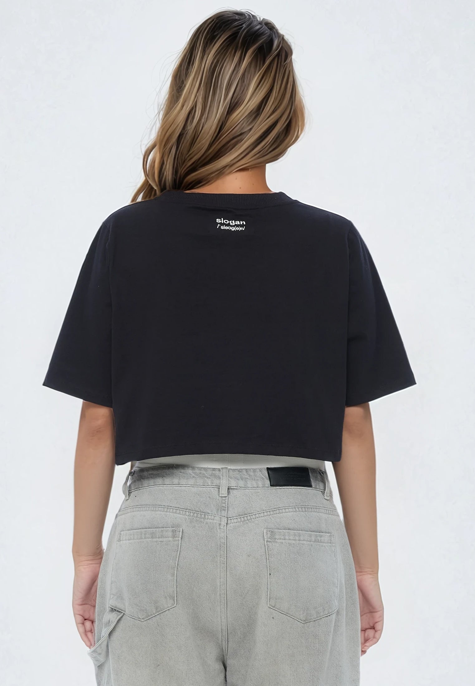 HOLY SHIT CROP TOP BLACK