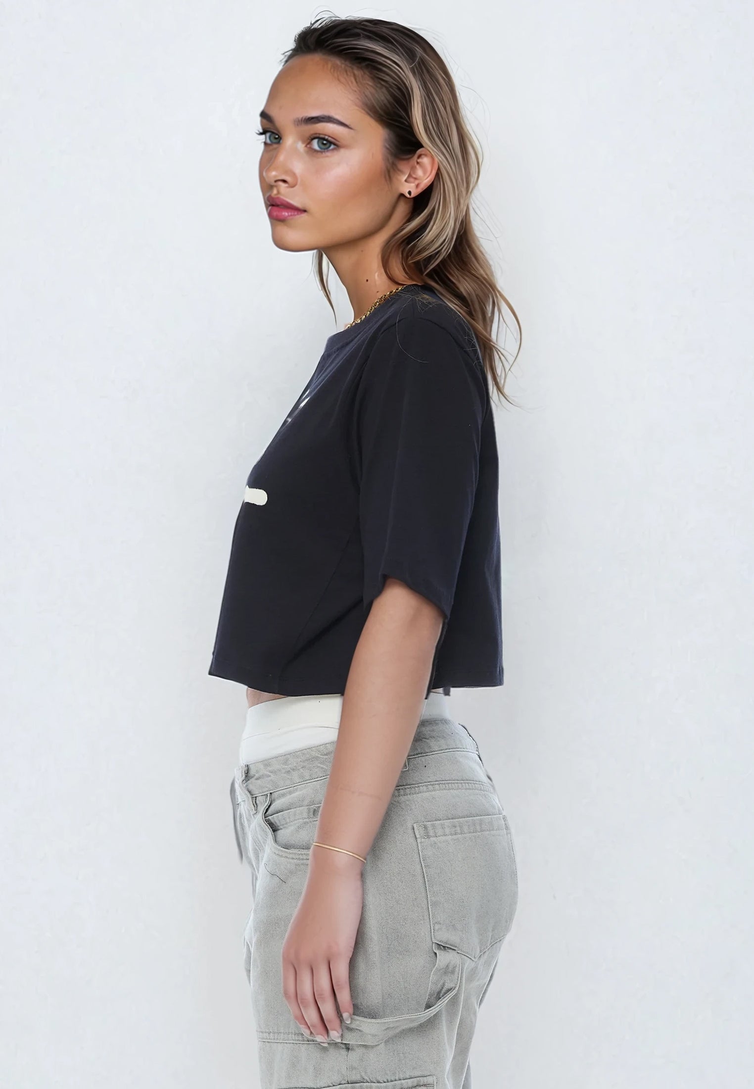 HOLY SHIT CROP TOP BLACK