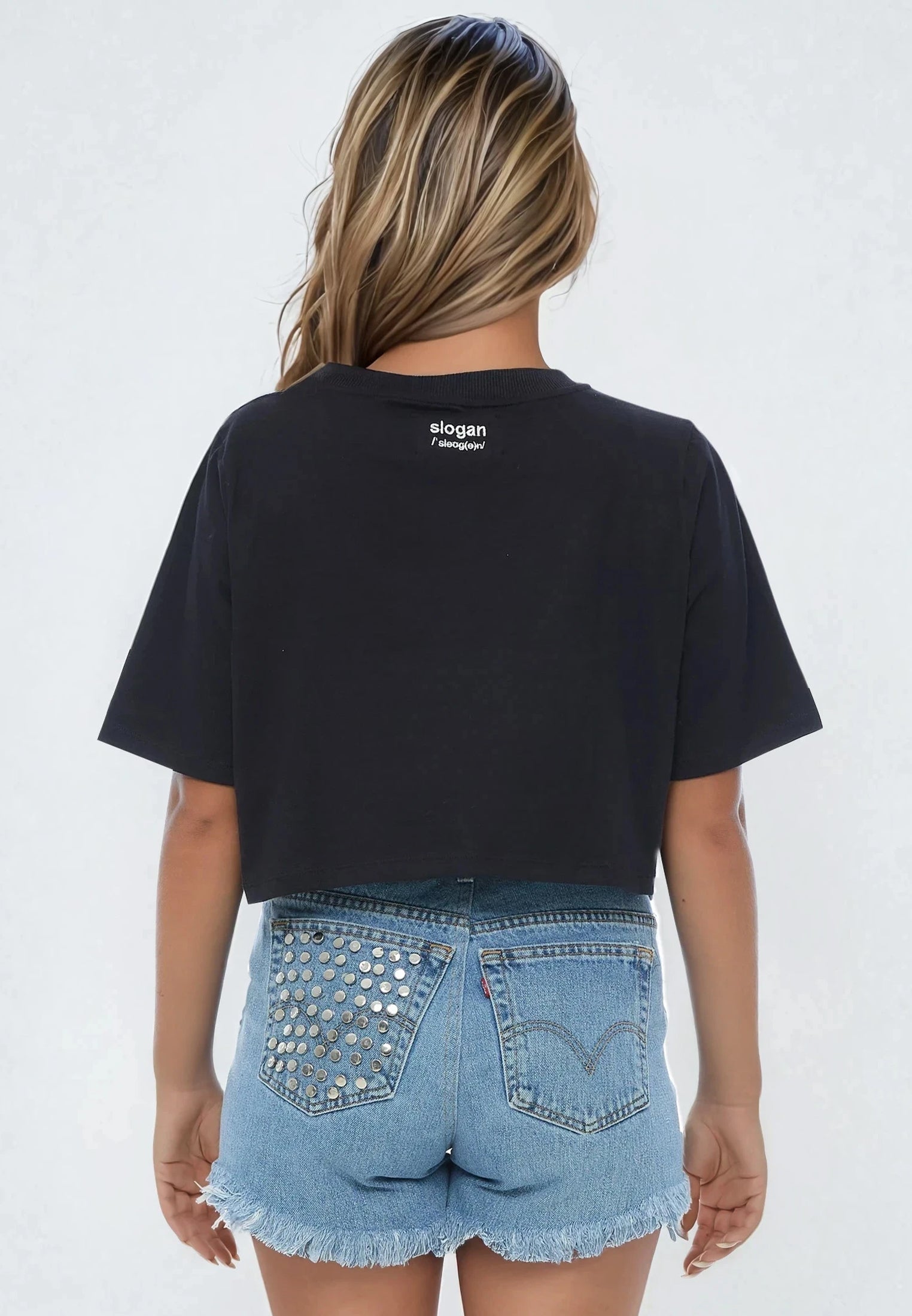 HOLY SHIT CROP TOP BLACK