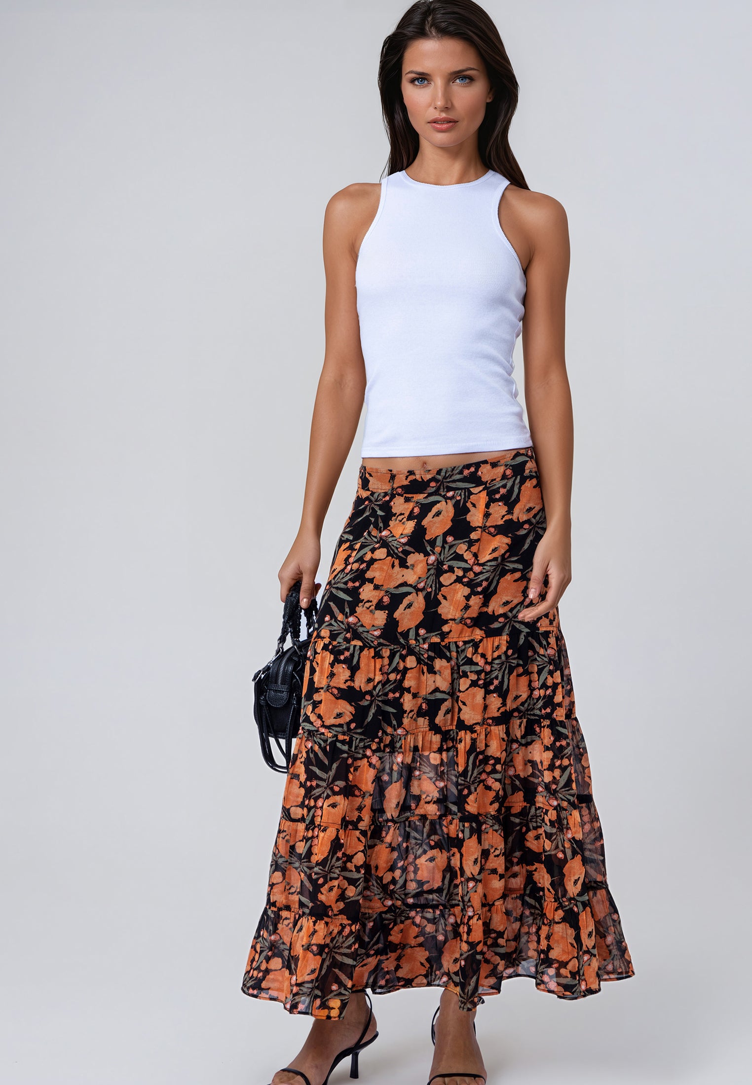 CITRINE SKIRT PRIME ORANGE FLORAL
