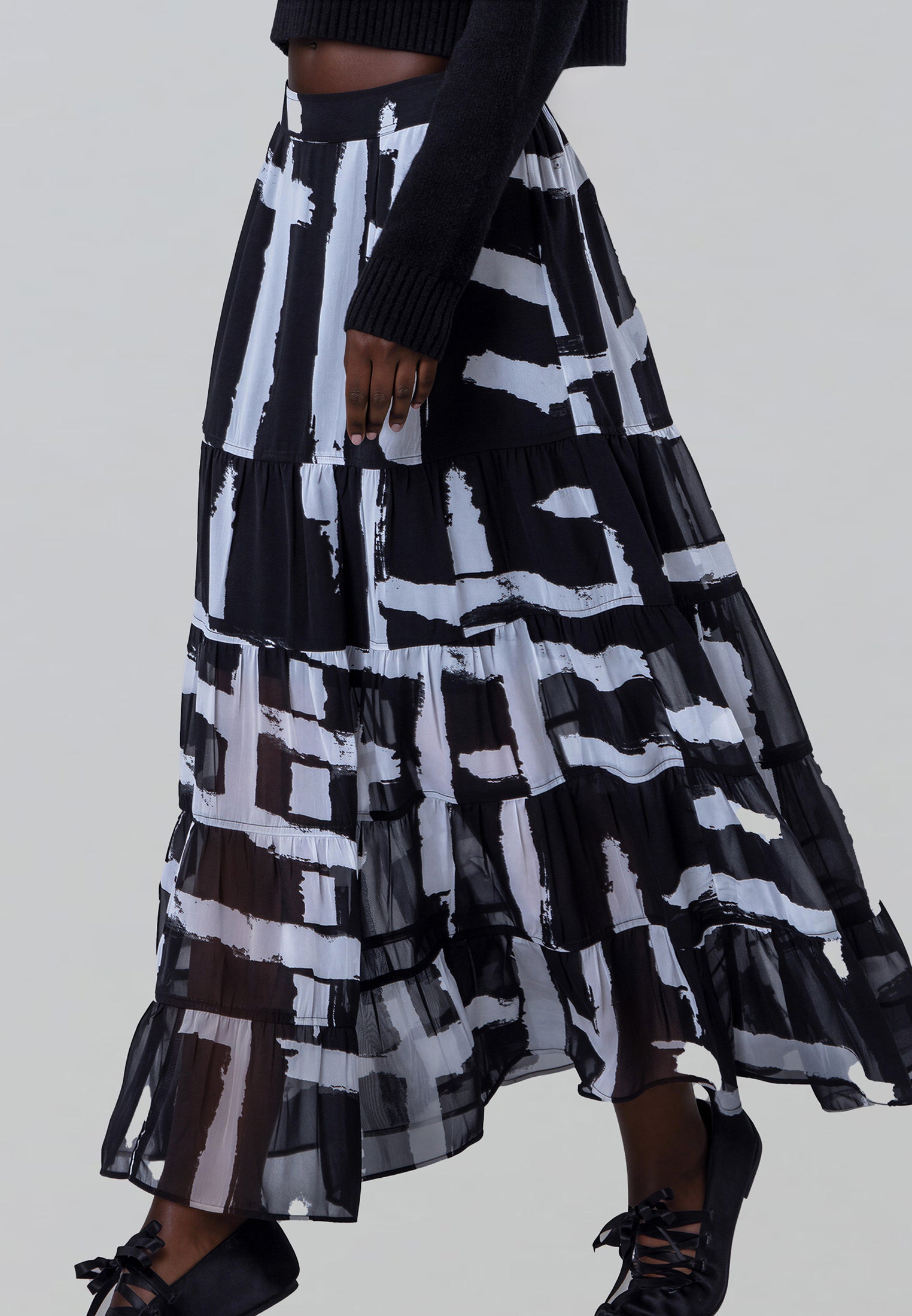 CITRINE SKIRT SELVAGE MONOCHROME