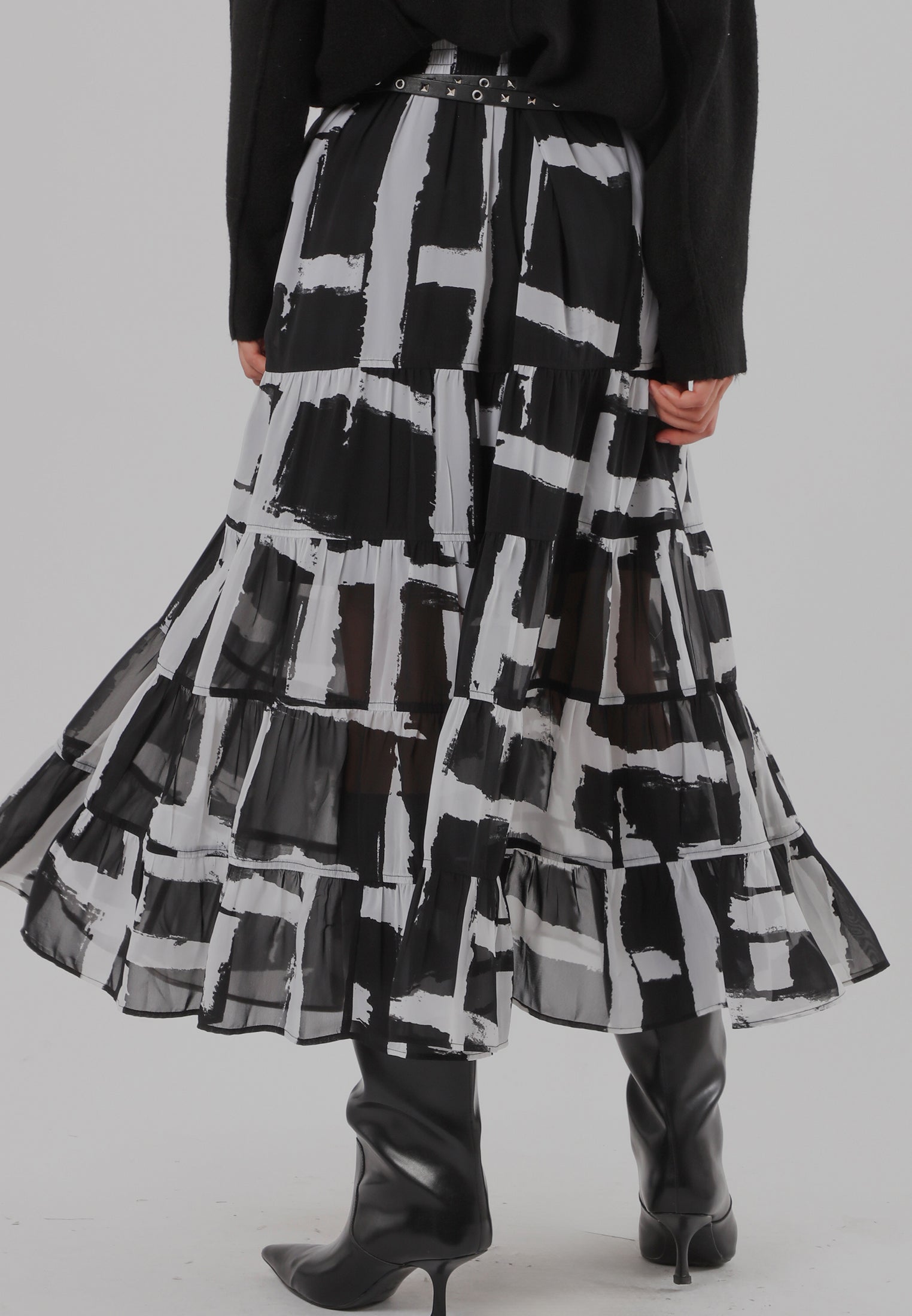 CITRINE SKIRT SELVAGE MONOCHROME