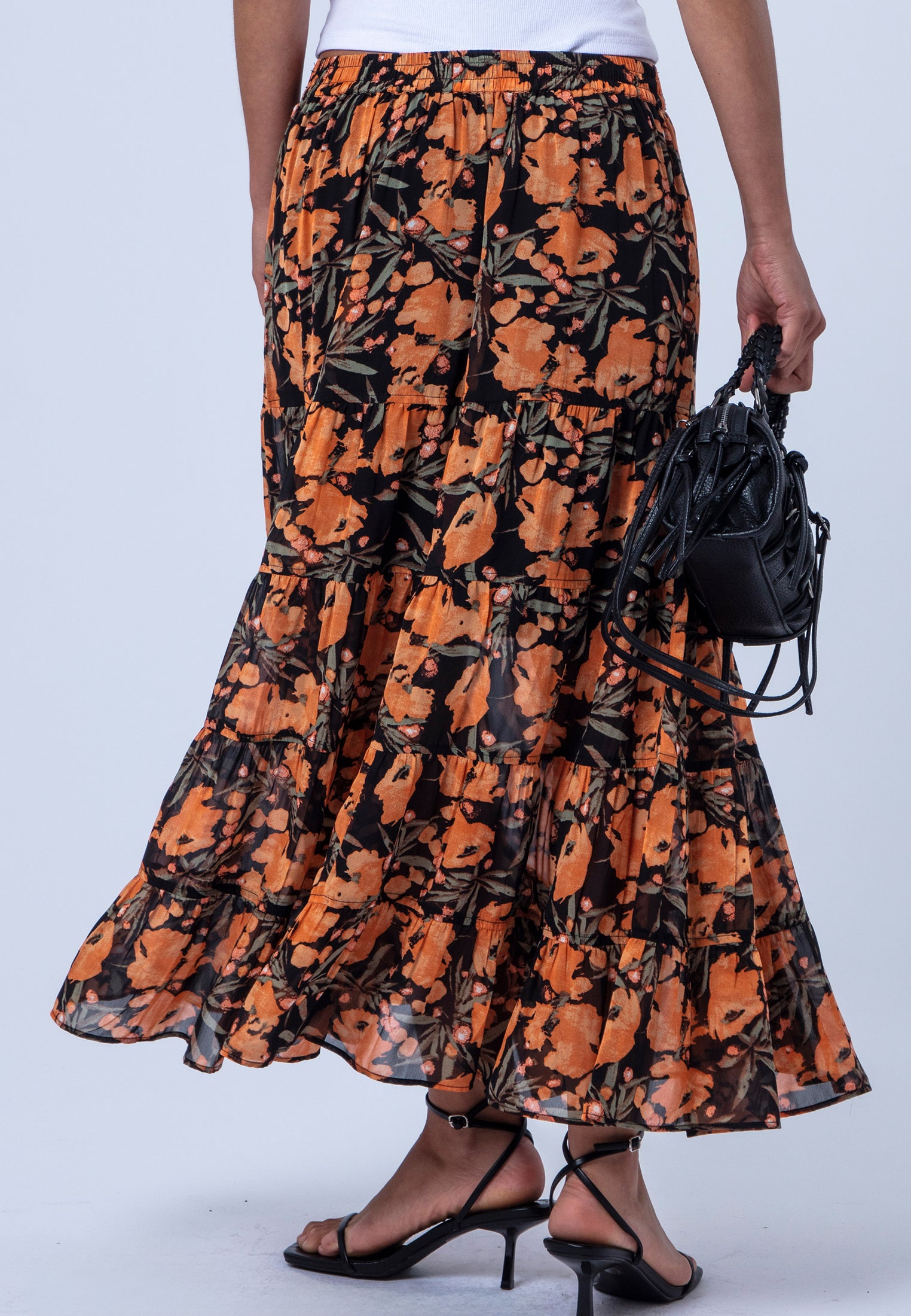 CITRINE SKIRT PRIME ORANGE FLORAL