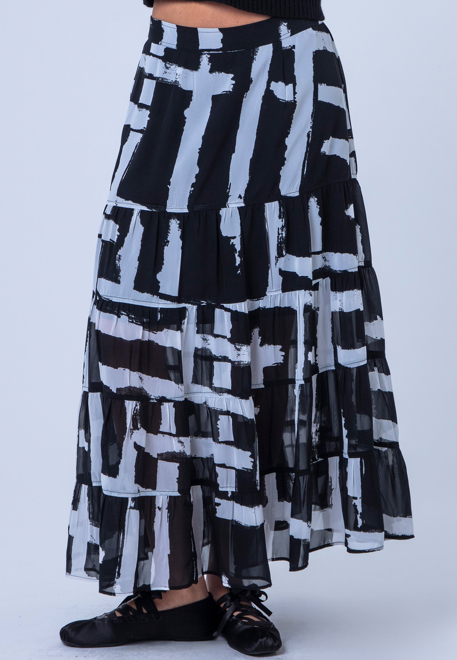 CITRINE SKIRT SELVAGE MONOCHROME