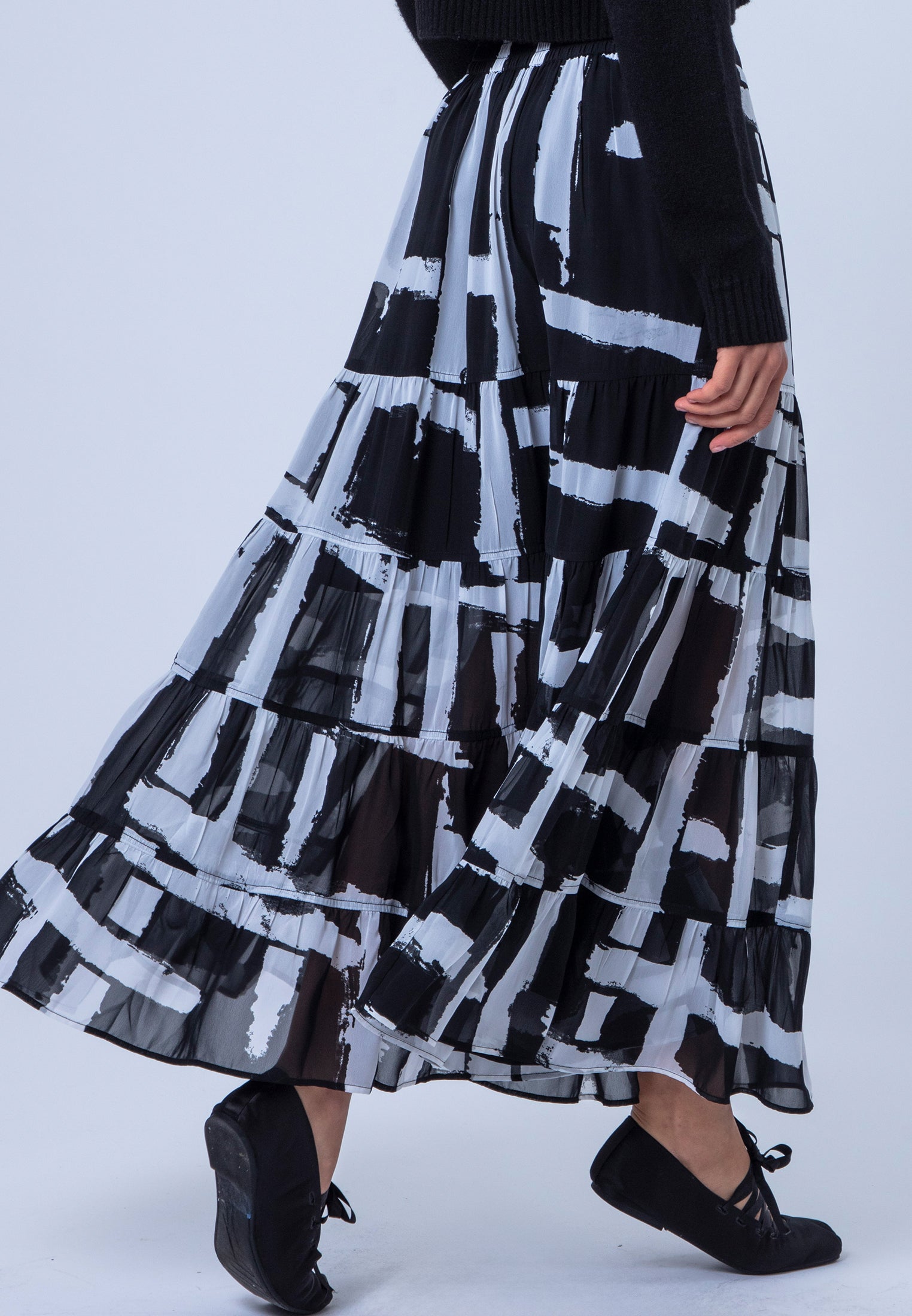CITRINE SKIRT SELVAGE MONOCHROME