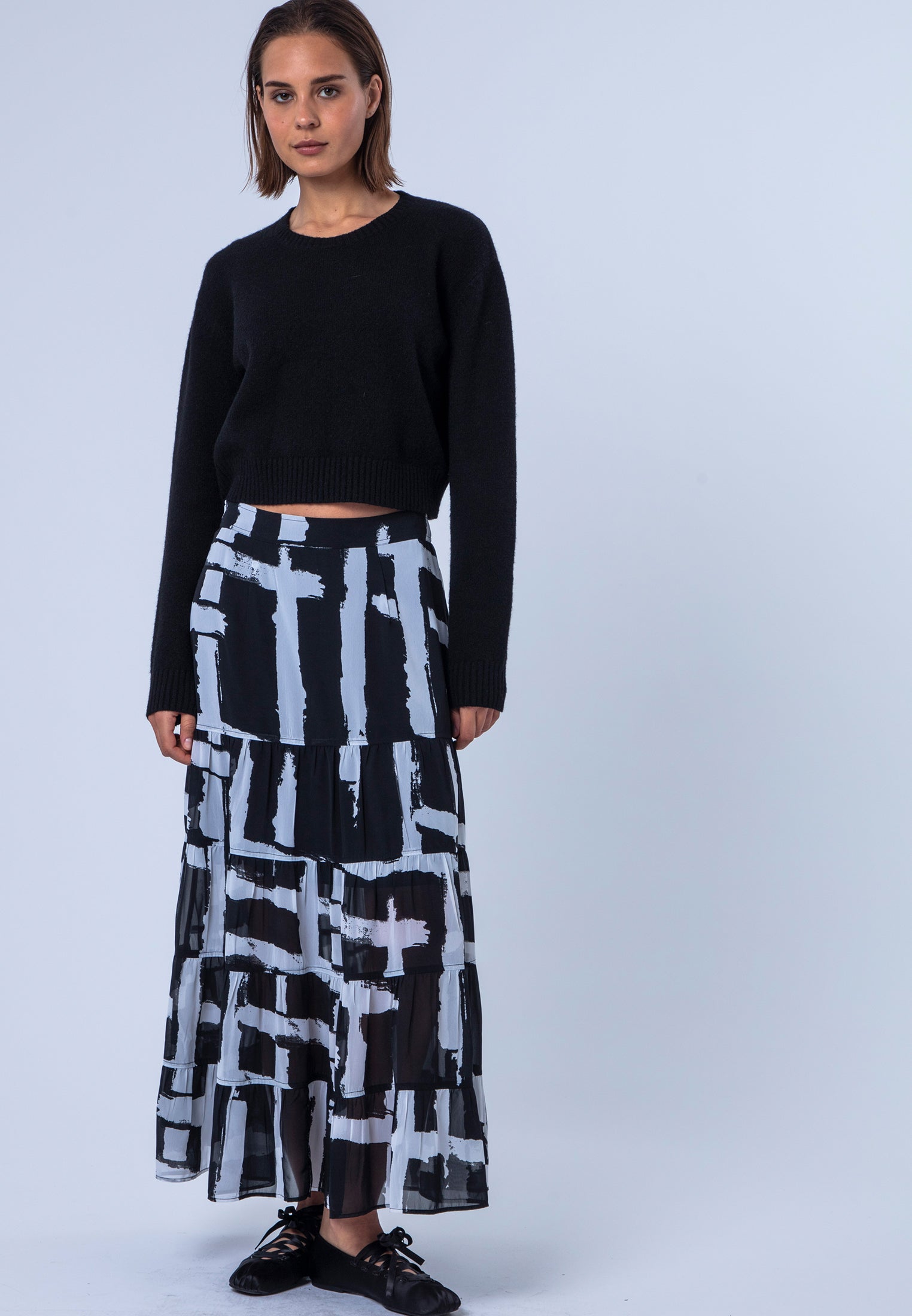 CITRINE SKIRT SELVAGE MONOCHROME