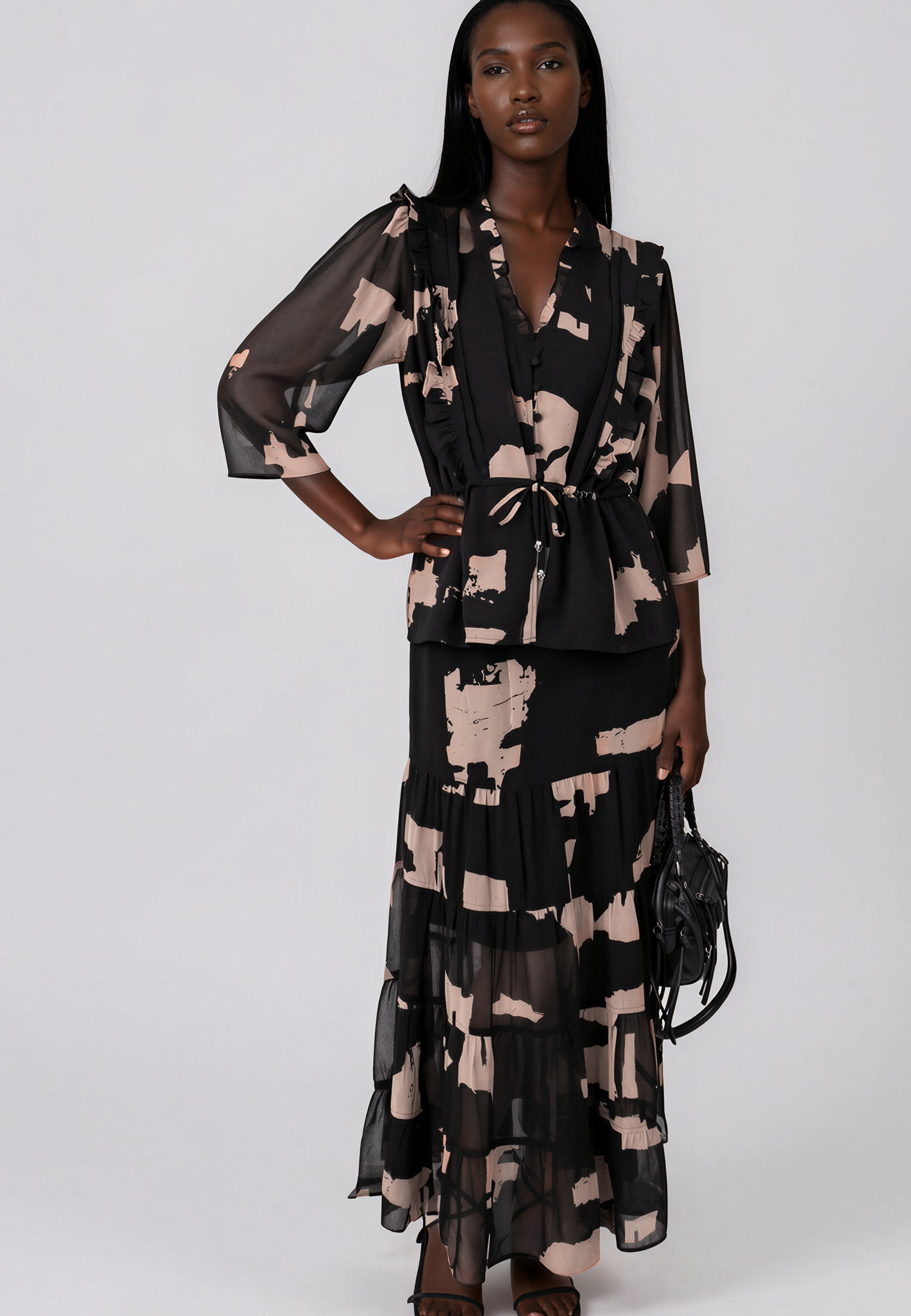 EVIE TOP FACADE BLACK & ASHES