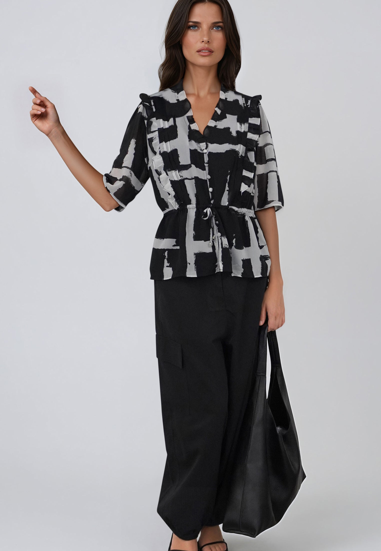 EVIE TOP SELVAGE BLACK