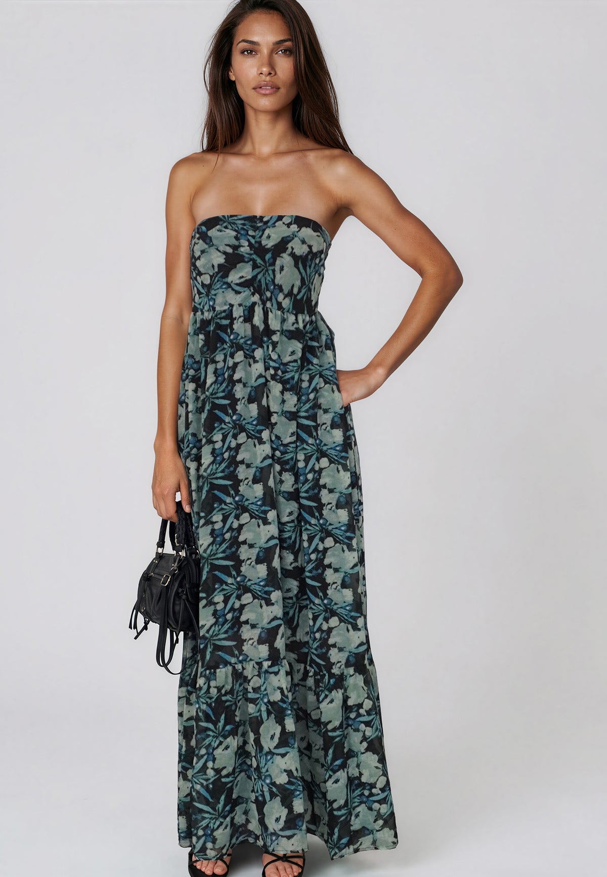 HARPER MAXI DRESS PRIME GREEN FLORAL
