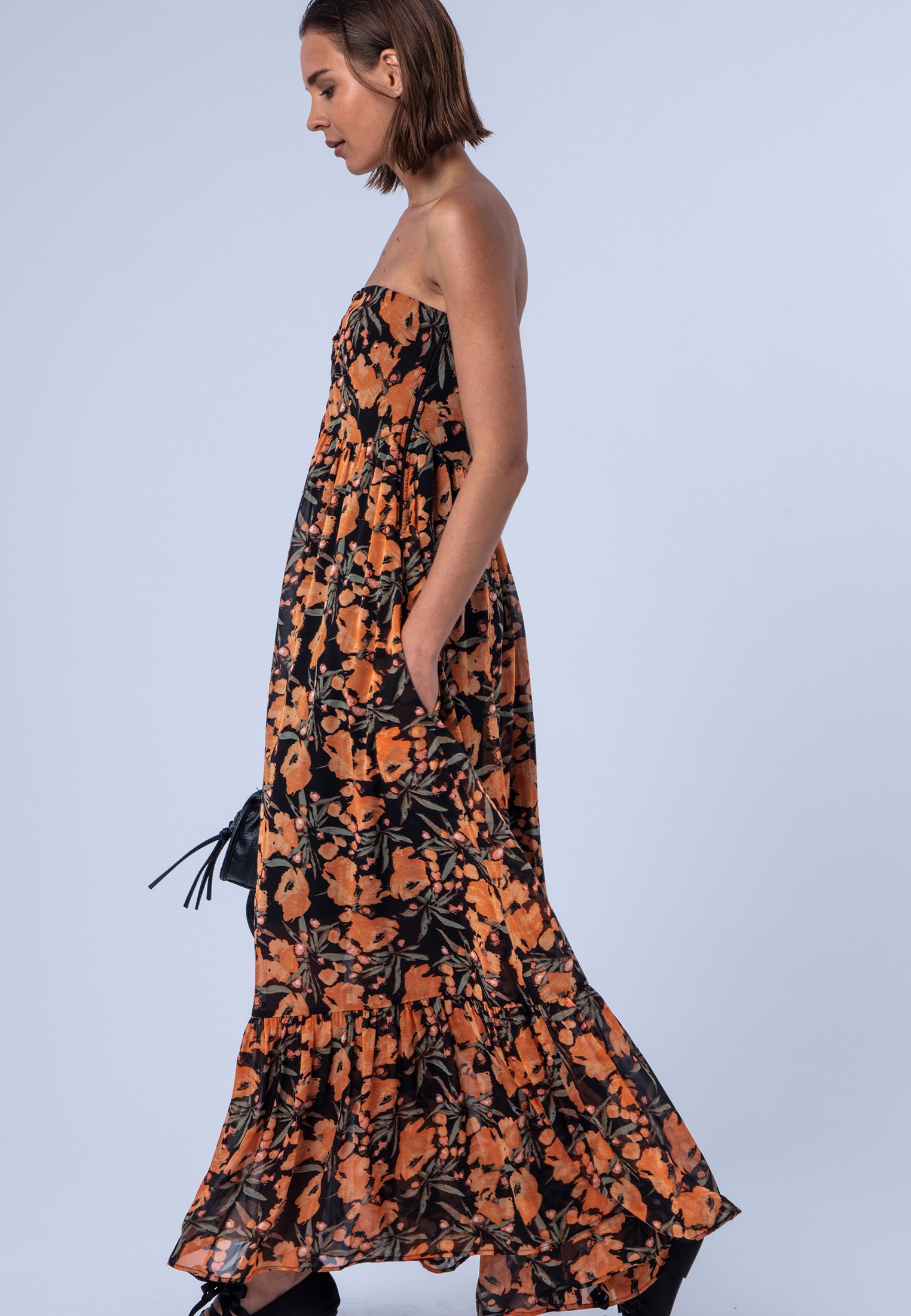 HARPER MAXI DRESS PRIME ORANGE FLORAL
