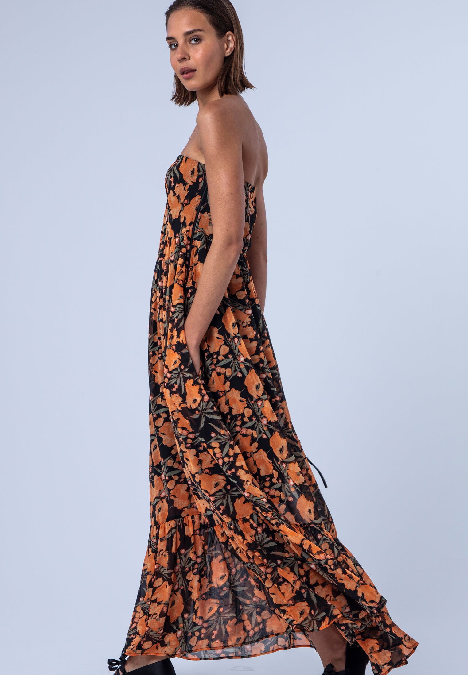 HARPER MAXI DRESS PRIME ORANGE FLORAL