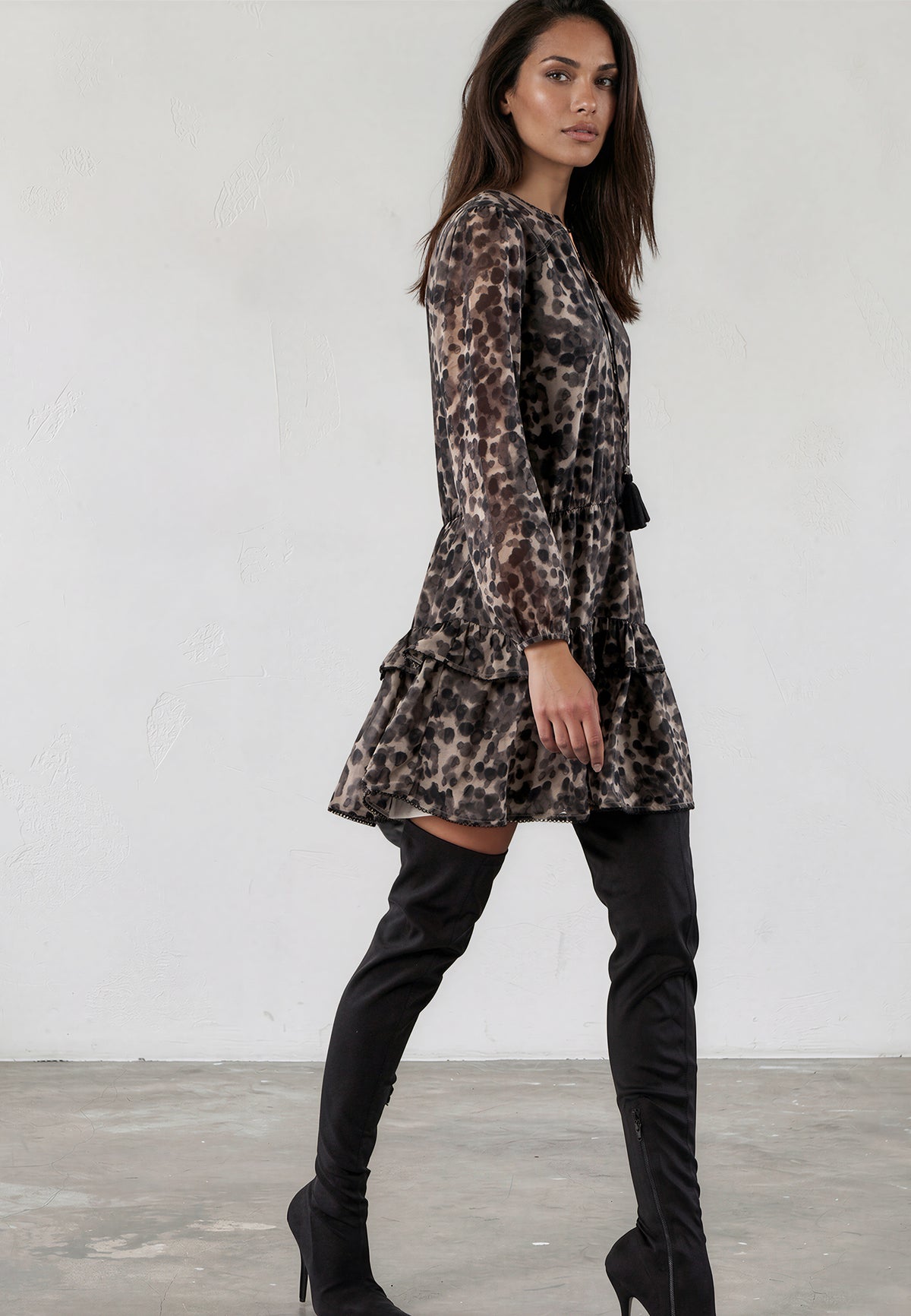 AMBER SHORT DRESS CHEETAH