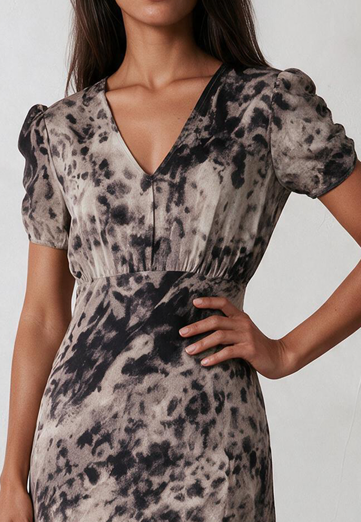 ISABEL MIDI TEA DRESS LEOPARD ANIMAL PRINT