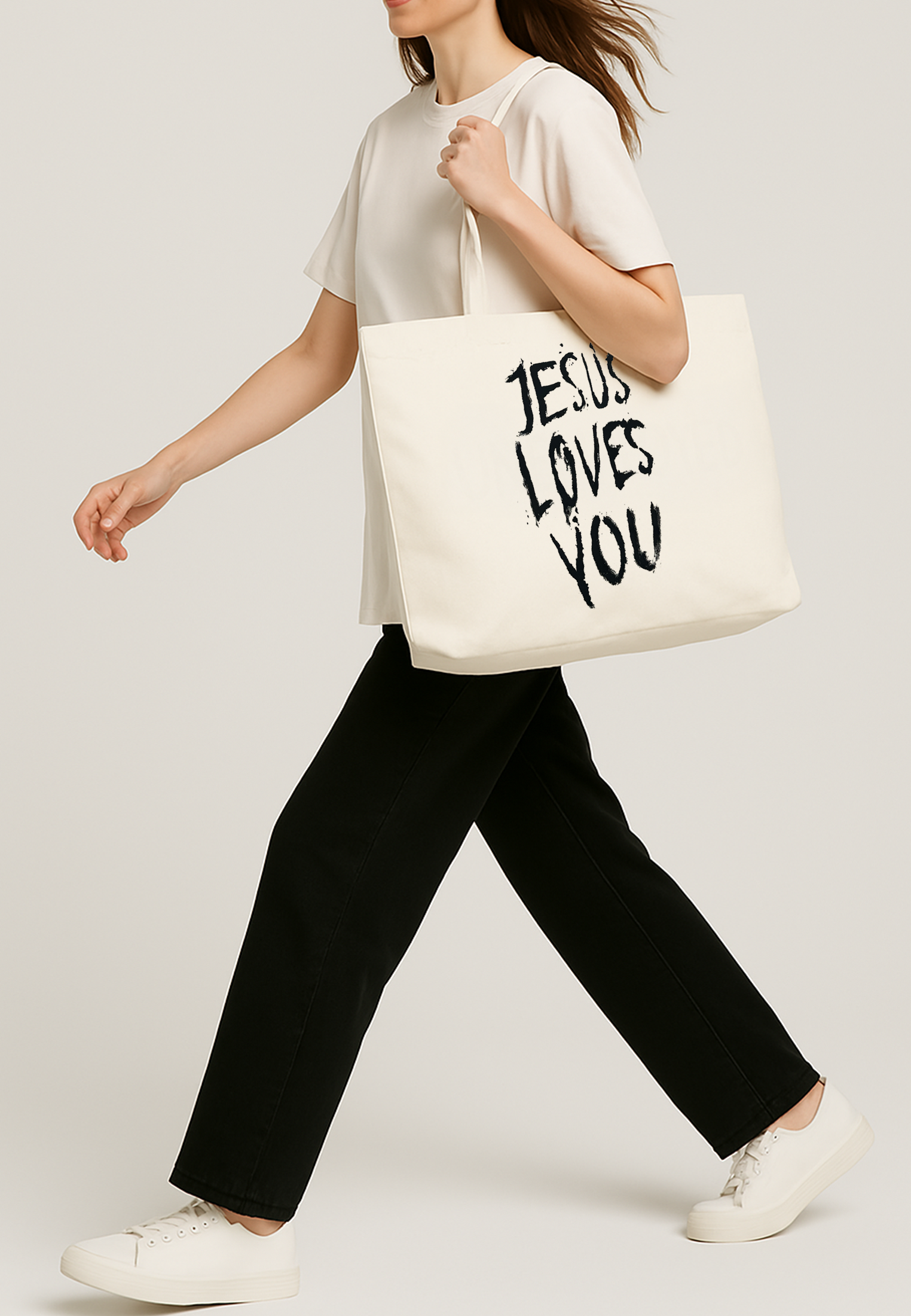 JESUS LOVES YOU BAG OFF WHITE