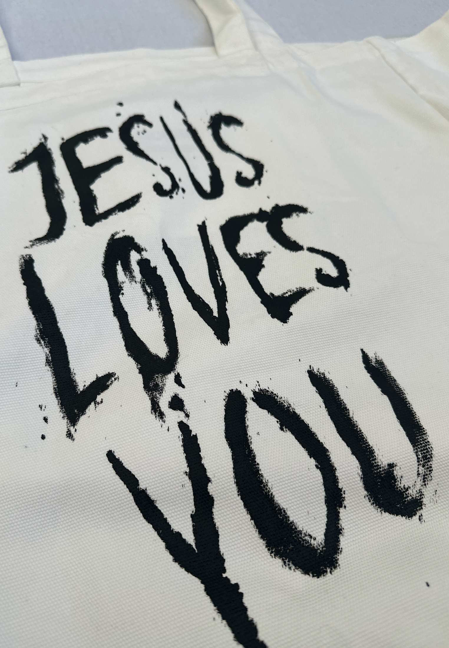 JESUS LOVES YOU BAG OFF WHITE