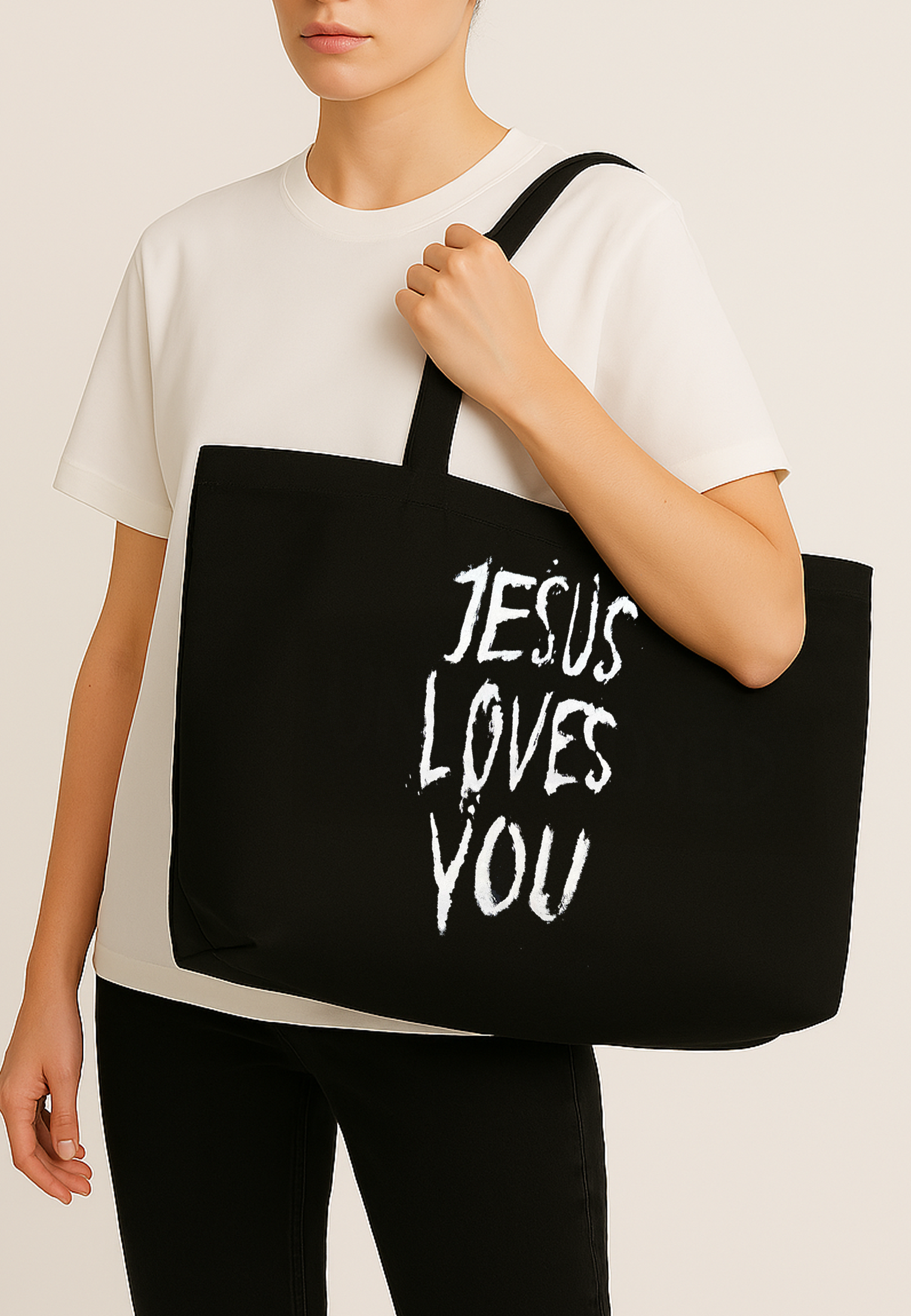 JESUS LOVES YOU BAG JET BLACK