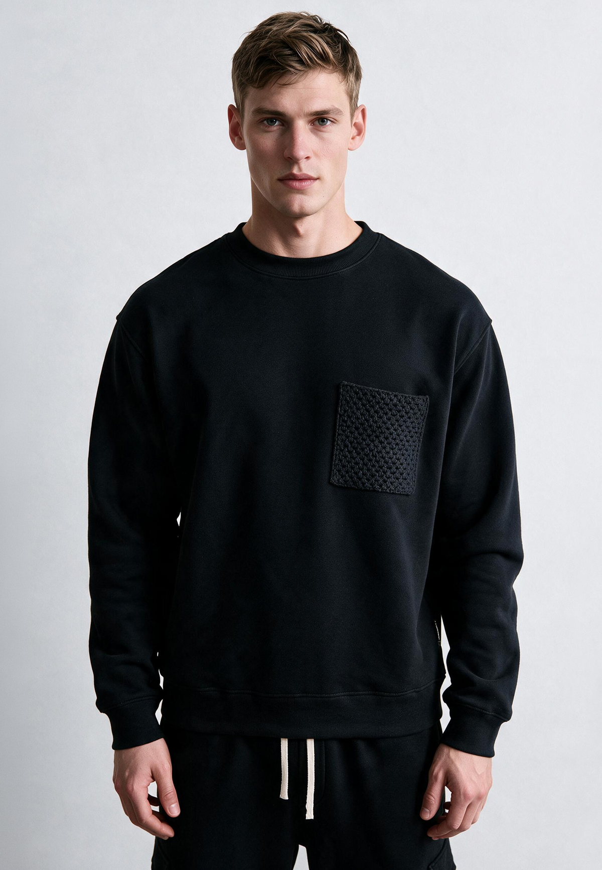 KNIT POCKET SWEAT BLACK