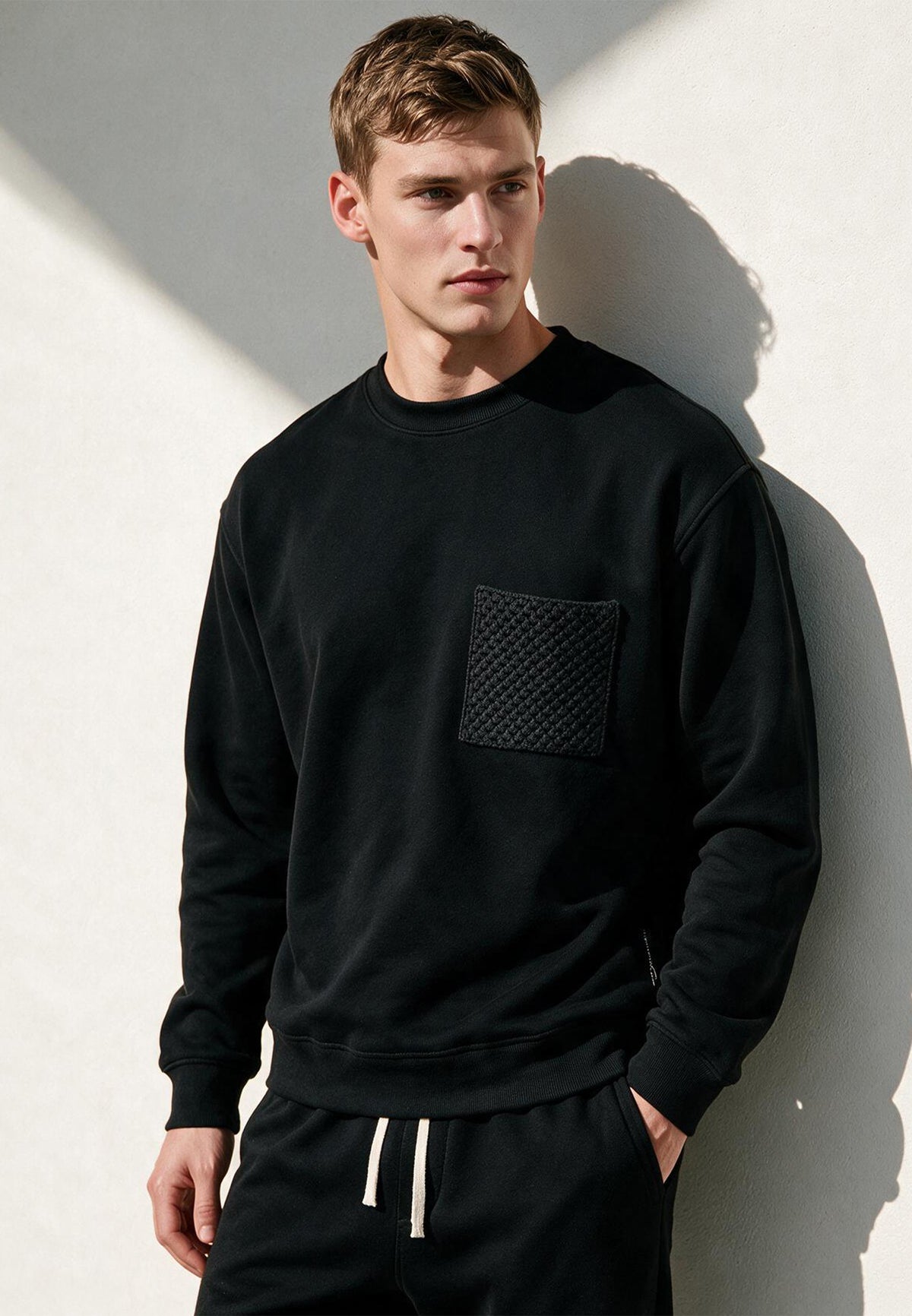 KNIT POCKET SWEAT BLACK