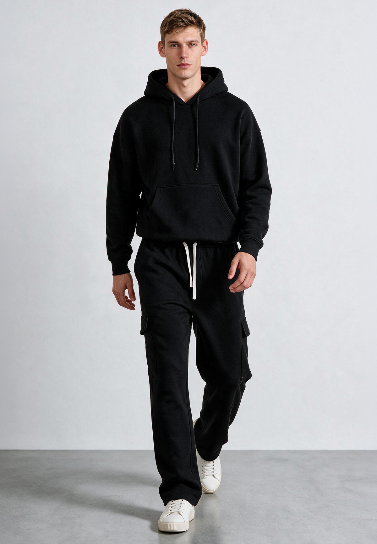 KNITTED RELIGION HOODIE BLACK