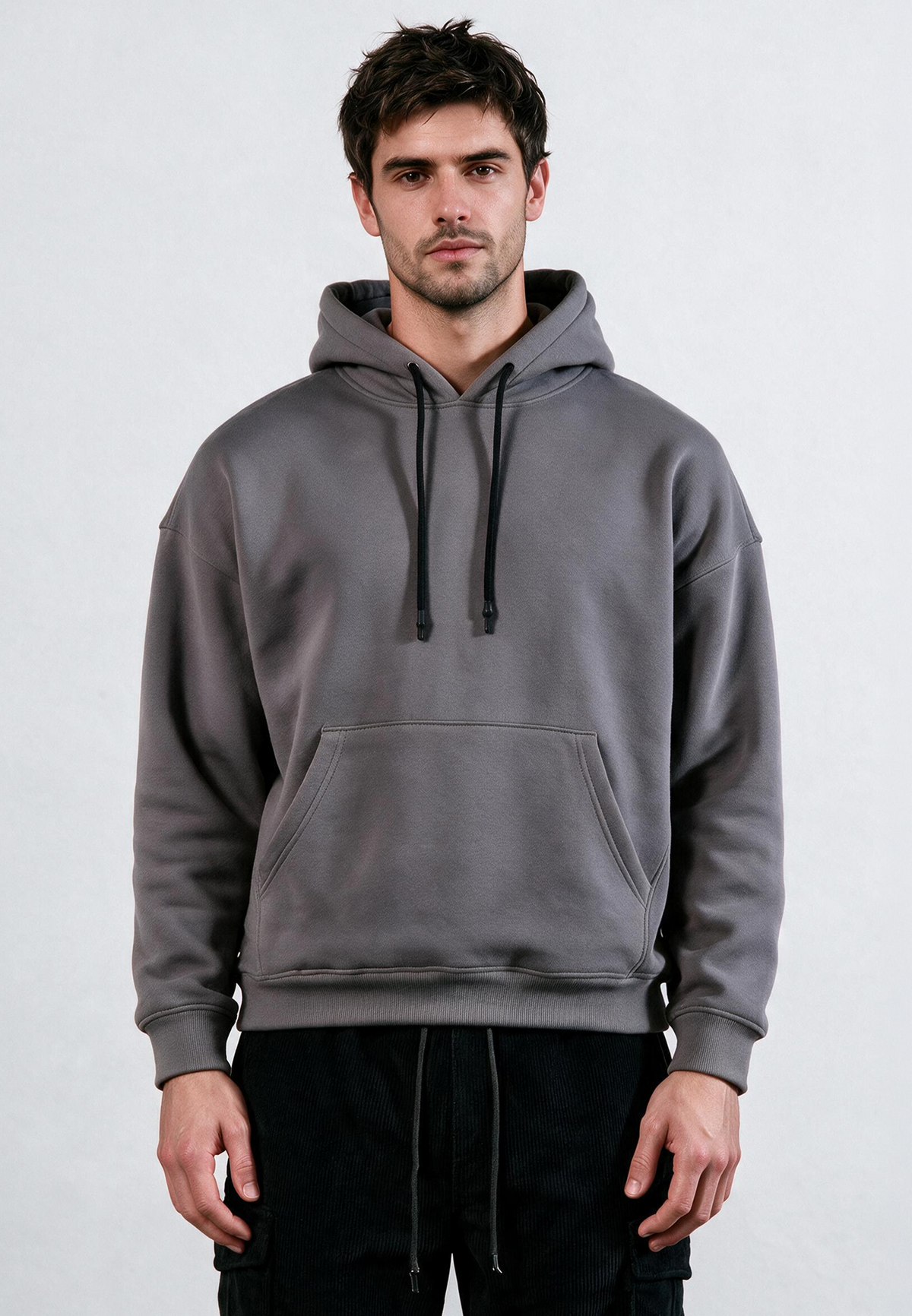 KNITTED RELIGION HOODIE CEMENT GREY