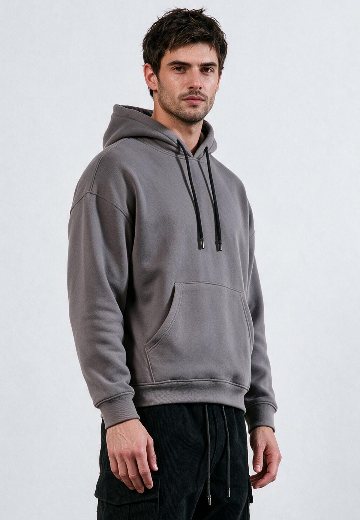 KNITTED RELIGION HOODIE CEMENT GREY