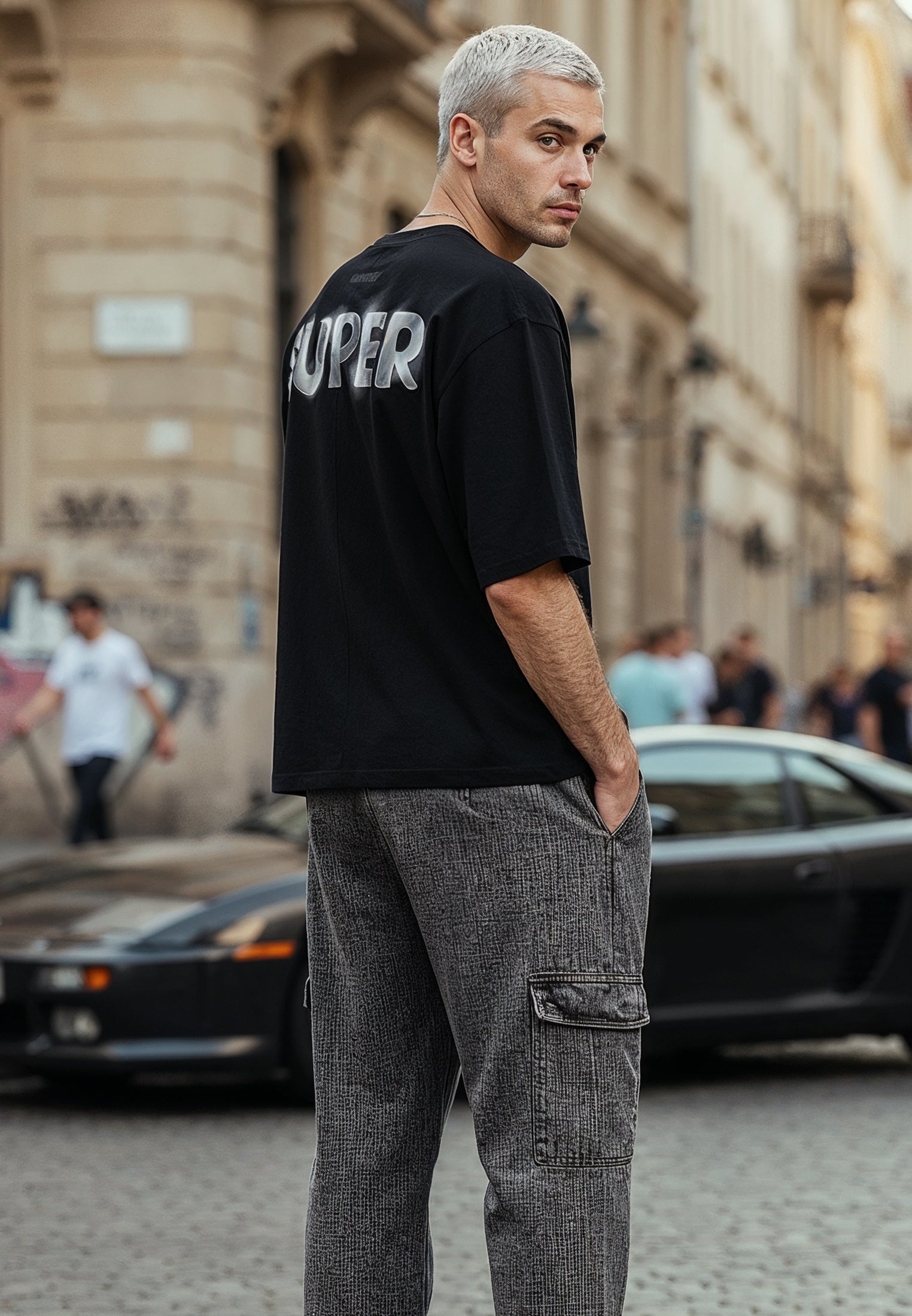 STAR CROP T-SHIRT BLACK