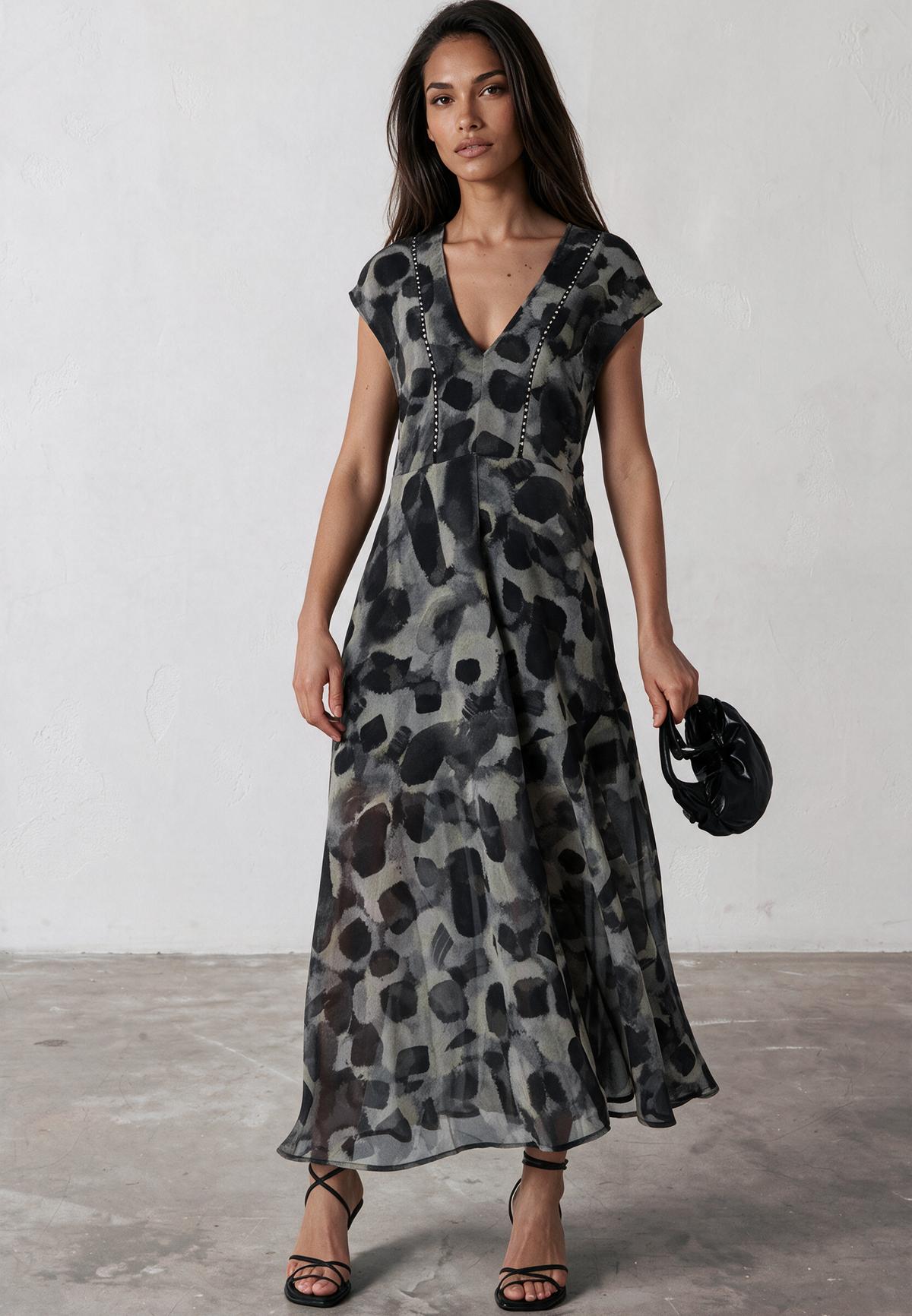 LILIAN MAXI DRESS TERRAZZO YELLOW