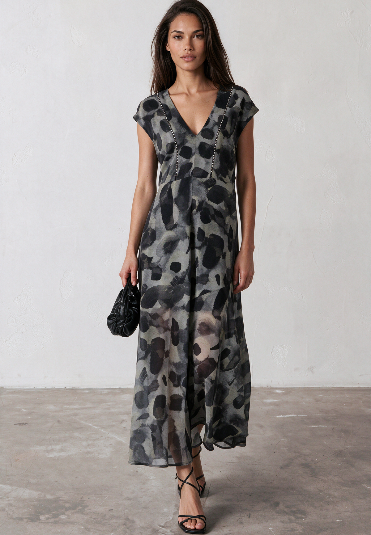 LILIAN MAXI DRESS TERRAZZO YELLOW